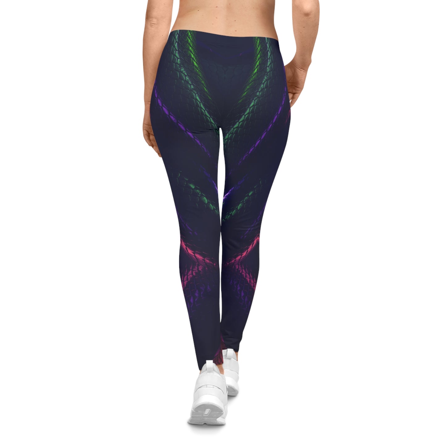 Vibrant Snakeskin Patterned Leggings for Active Lifestyle