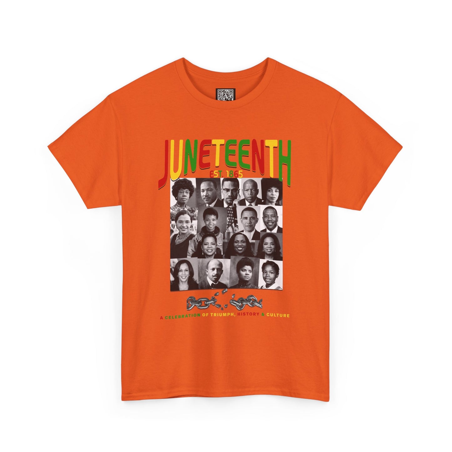 Juneteenth Celebration T-Shirt – "Let Freedom Ring" Colorful Chain Design (Est. 1865)