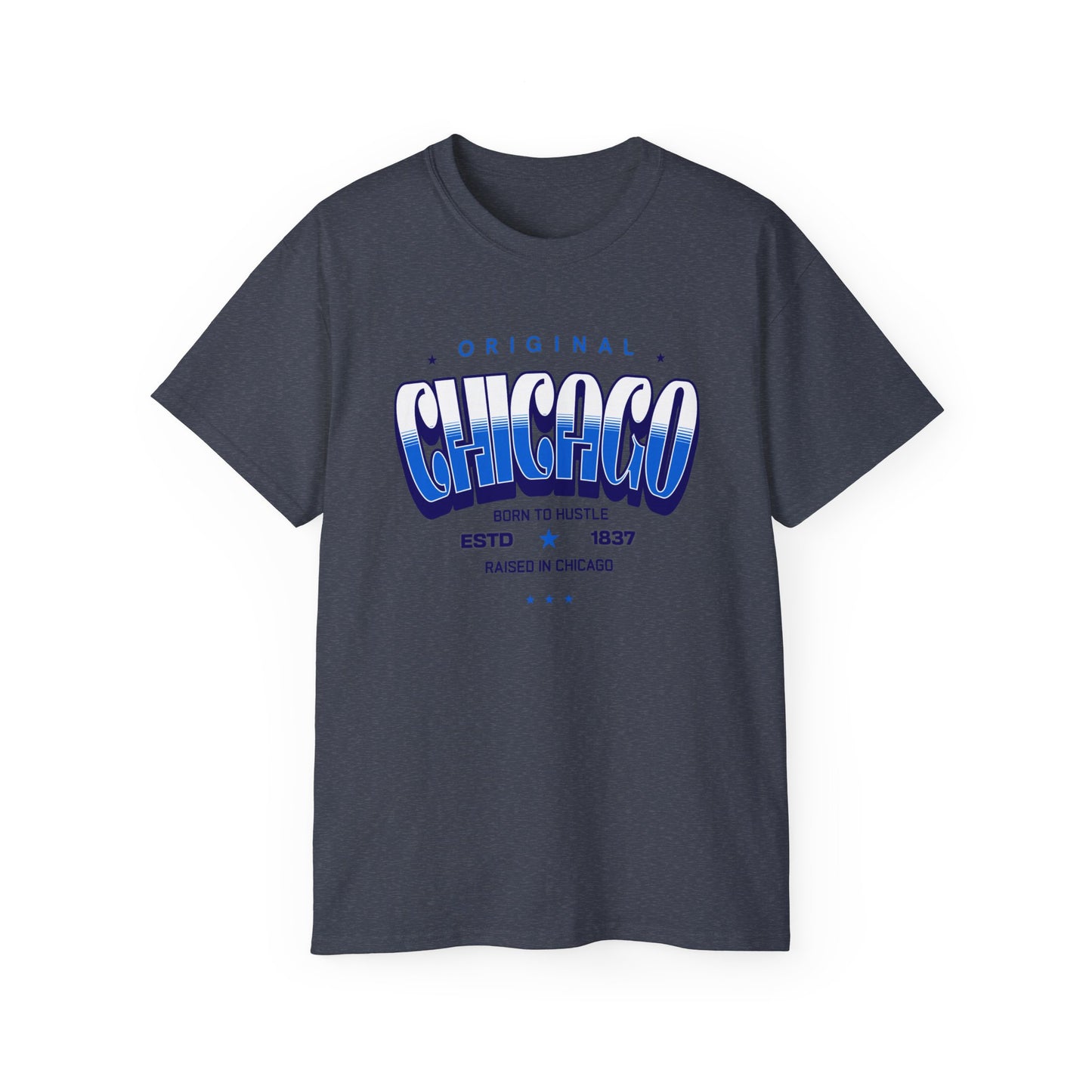 Chicago Hustle Graphic Tee, Streetwear T-Shirt, Gift for Travelers, Chicago Souvenir, Unisex Chicago T-Shirts Casual Wear. Chi-Town Tees