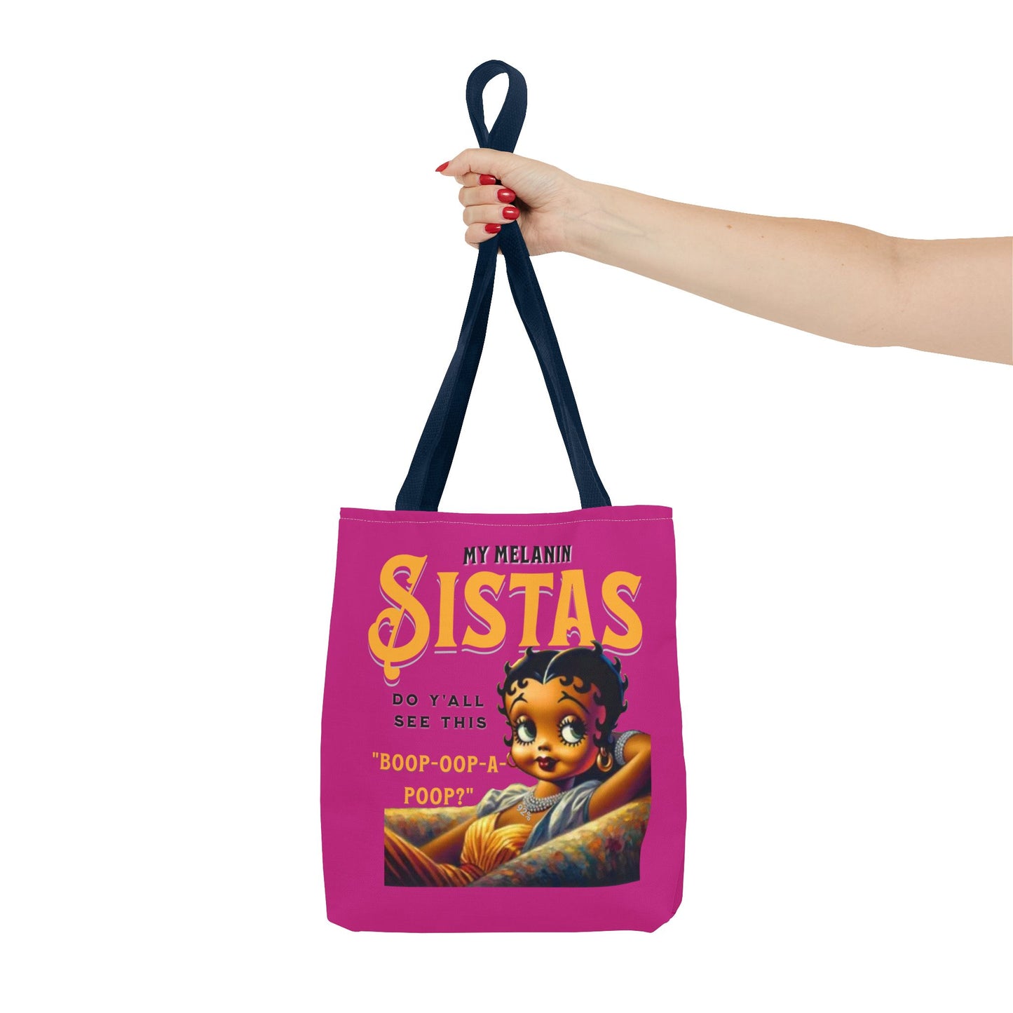 Black Betty Boop Tote Bag, 92 Percent Women Tote Bag, Cute Betty Boop Gift, Pink Betty Boop Tote Bag, Humorous Betty Boop Bag