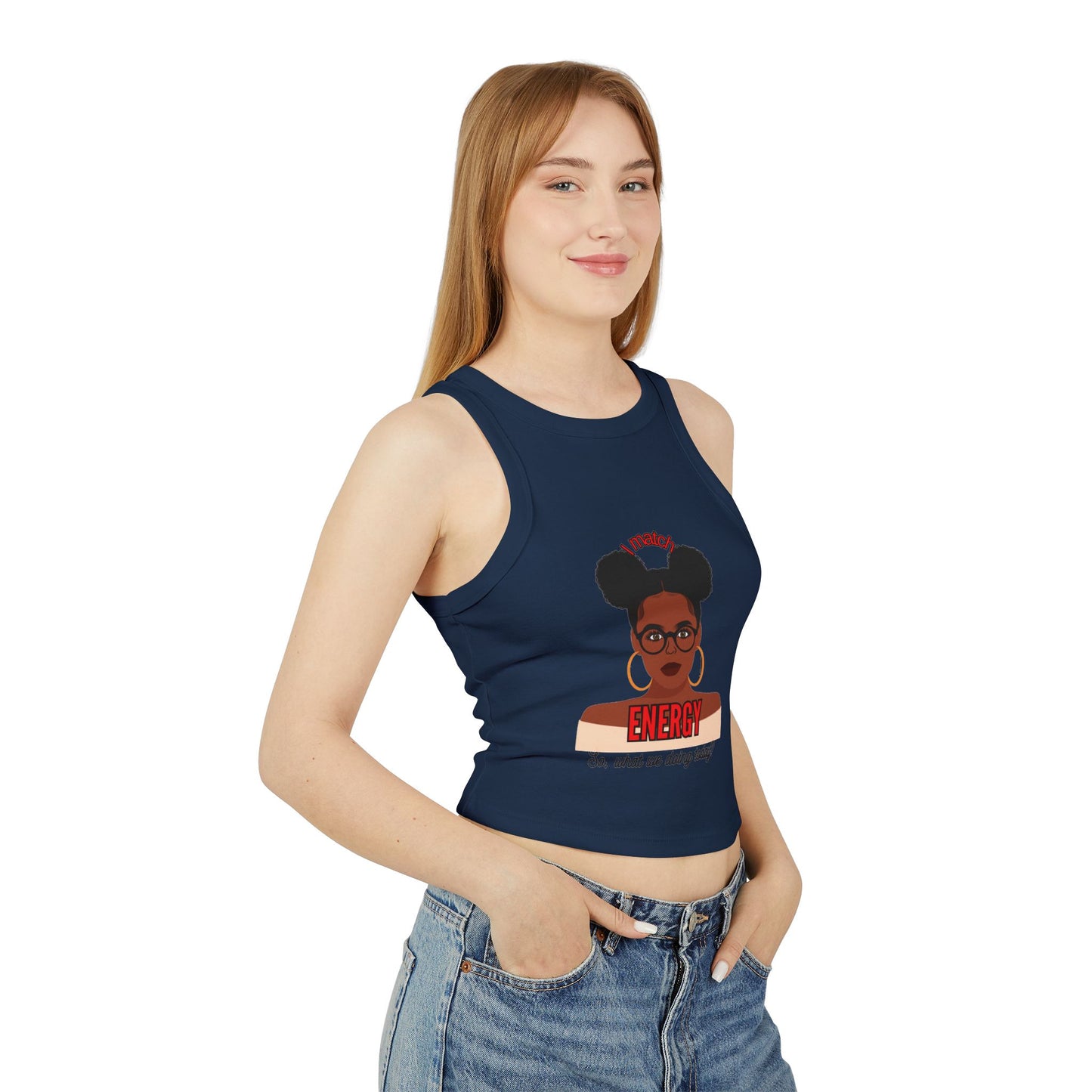 I Match Energy Women's Micro Rib Racer Tank Top,