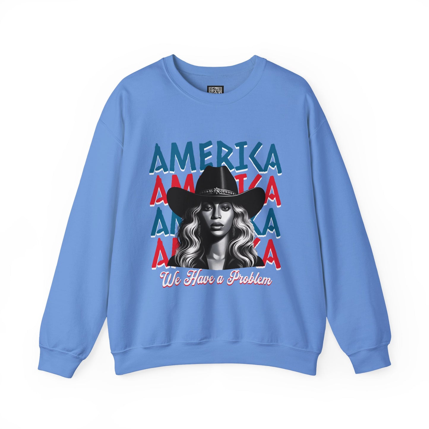 America Graphic Crewneck Sweatshirt, Beyonce America We Have a Problem, Fan Merchandise for Beyonce, Unisex Gildan Sweatshirts