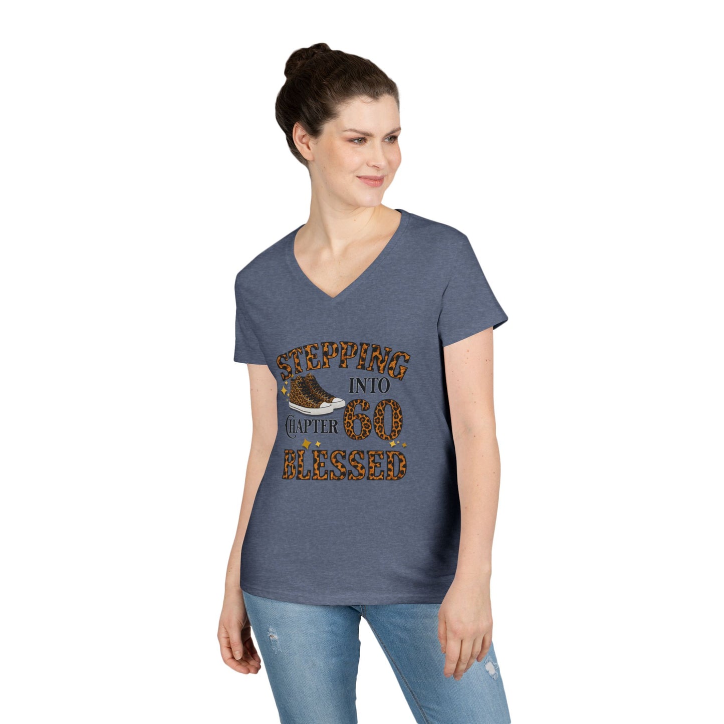 Stepping Into Chapter 60 Blessed V-Neck Tee
