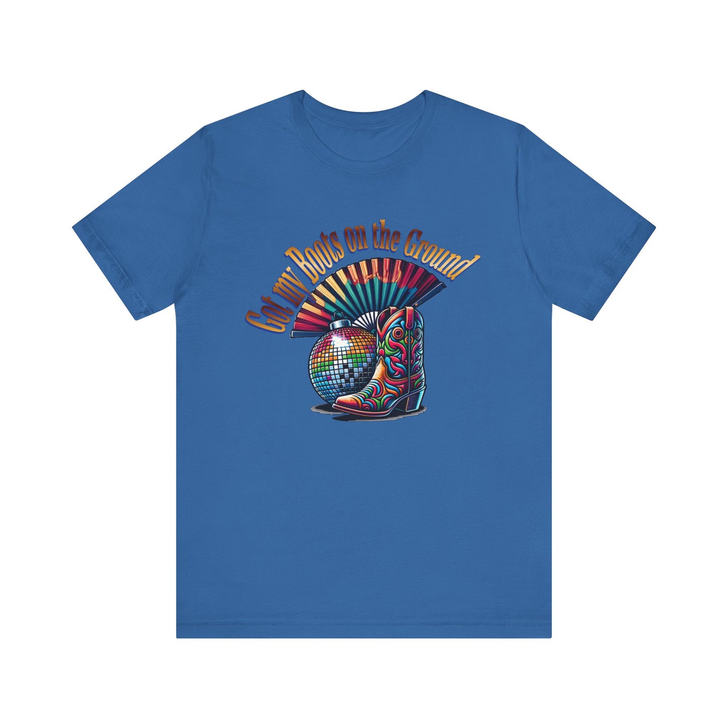 Boots on the Ground Groove Tee, Disco Ball Unisex Jersey Tee - Fun Tee for Latest Dance Crave Boots on the Ground Music Lovers