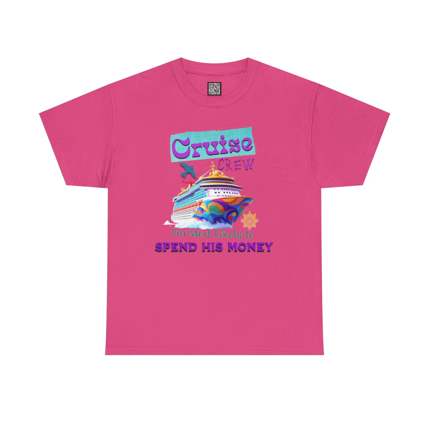 Funny Cruise Crew Tee, Vacation T-Shirt, Gift for Cruise Lovers, Vacation Humor Apparel, Travel Enthusiast Shirt, Spend His Money Tee
