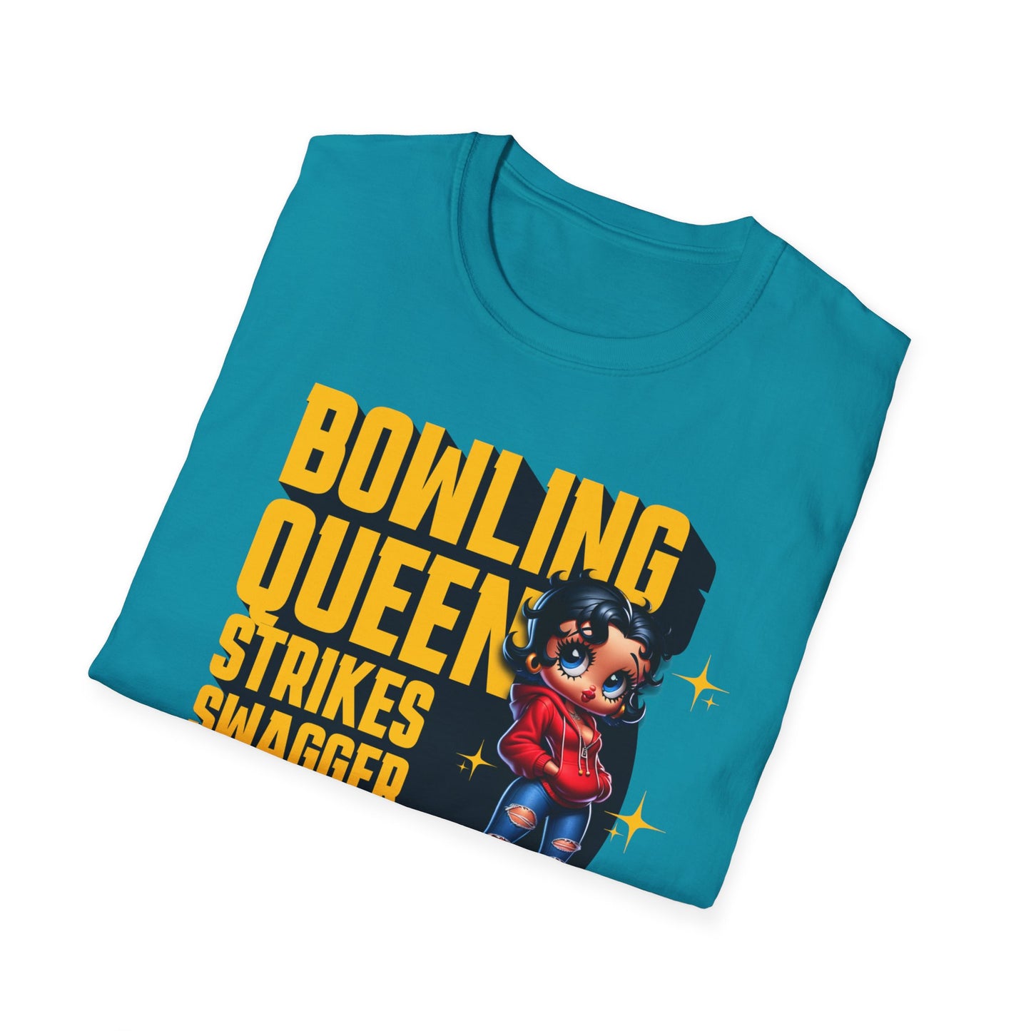 Betty Boop the Bowling Queen T-Shirt, Cute Betty Boop Shirt, Perfect Gift for a Bowler, Strikes Swagger & Beer