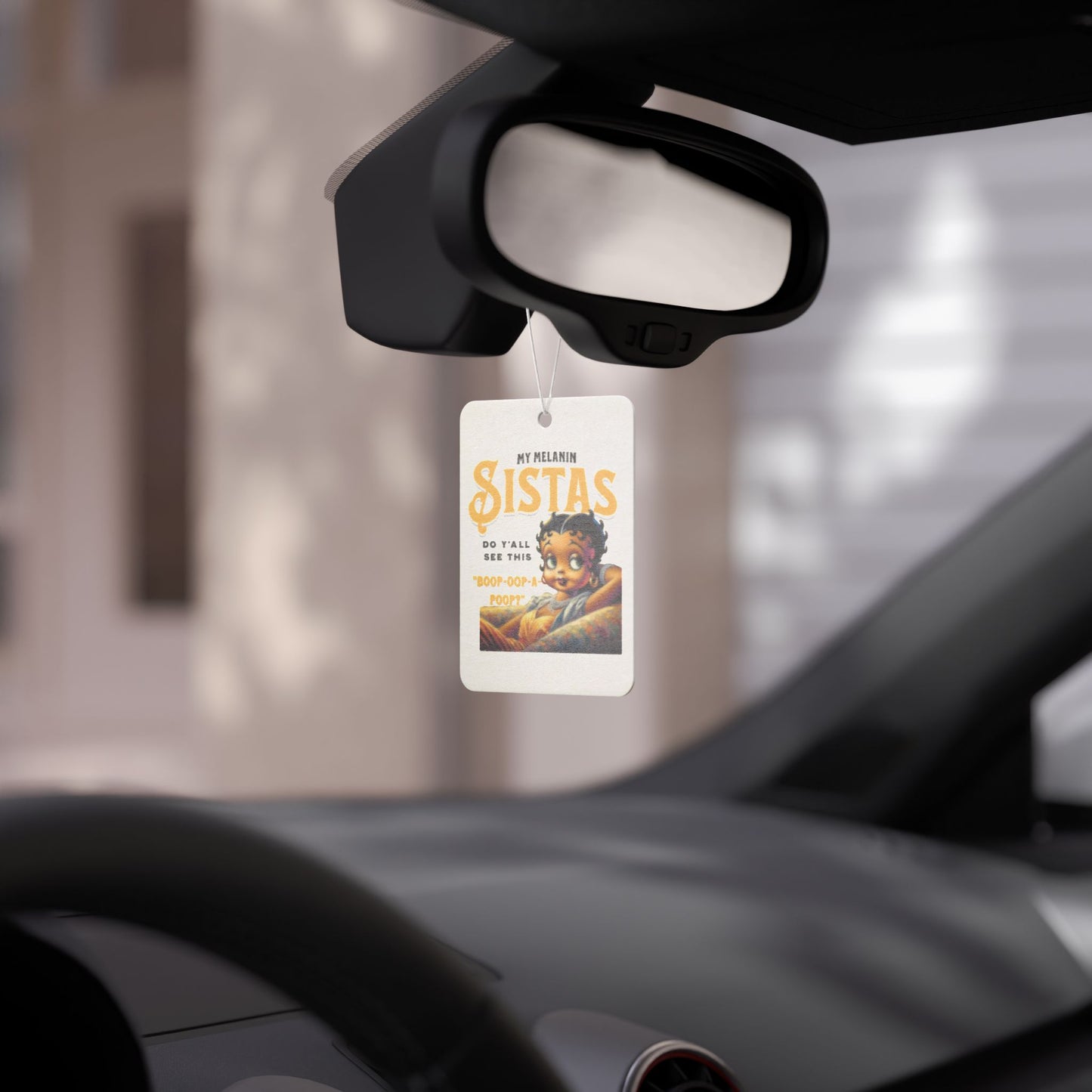 Vintage Betty Boop My Melanin Sistas Car Air Freshener - Fun and Cute Design, Melanin Gift for Black Women,