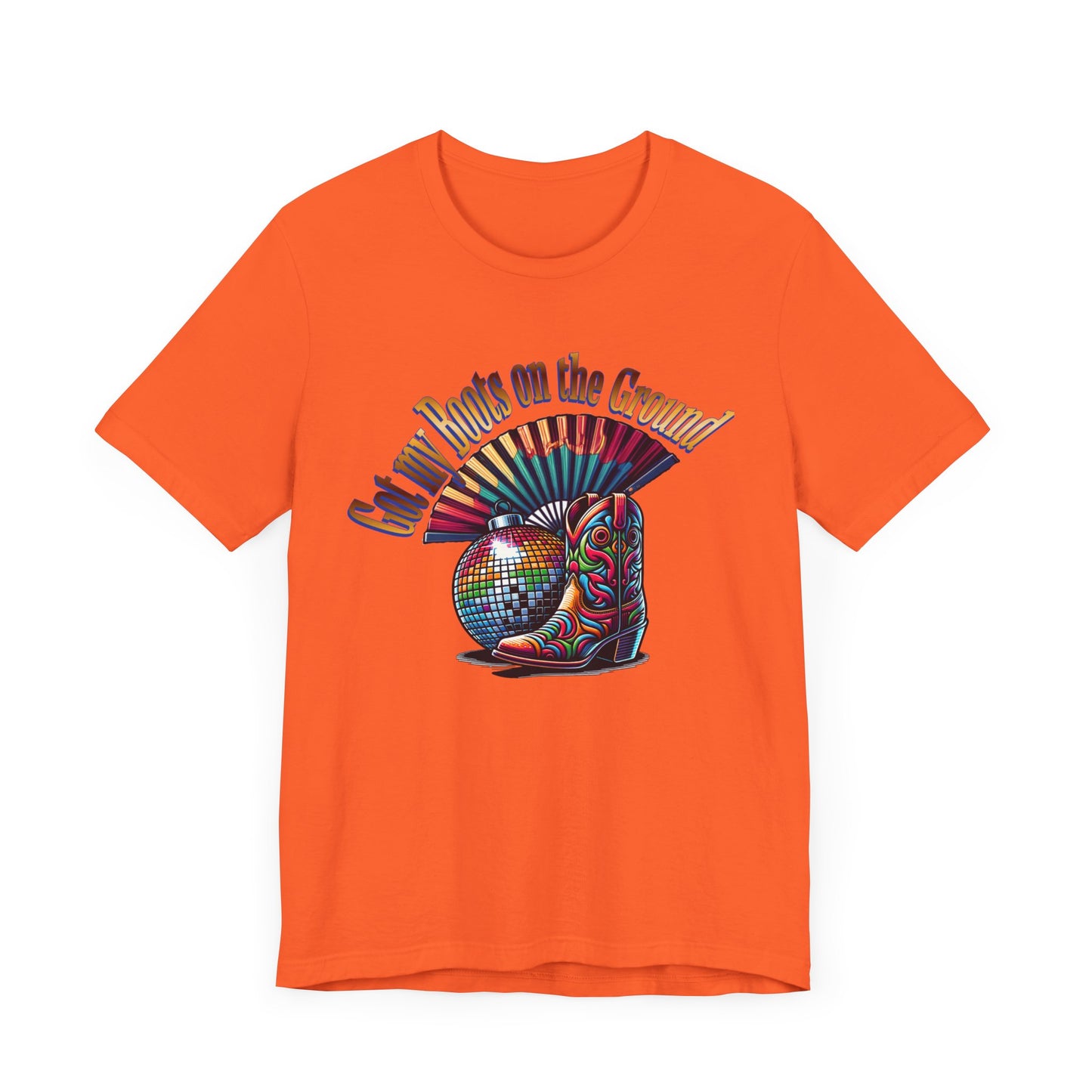 Boots on the Ground Groove Tee, Disco Ball Unisex Jersey Tee - Fun Tee for Latest Dance Crave Boots on the Ground Music Lovers