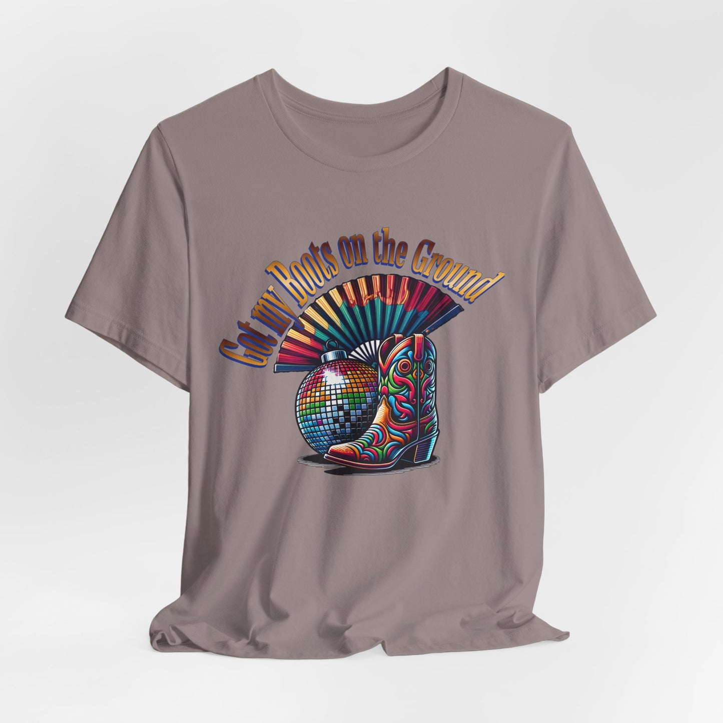 Boots on the Ground Groove Tee, Disco Ball Unisex Jersey Tee - Fun Tee for Latest Dance Crave Boots on the Ground Music Lovers