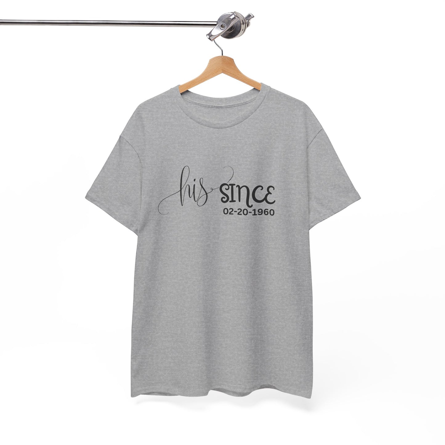 Personalized His and Hers Valentine T-Shirts, Custom Valentine T-Shirts, Unisex Valentine T-Shirts, T-Shirts for Couples, (Hers Solid Separately)