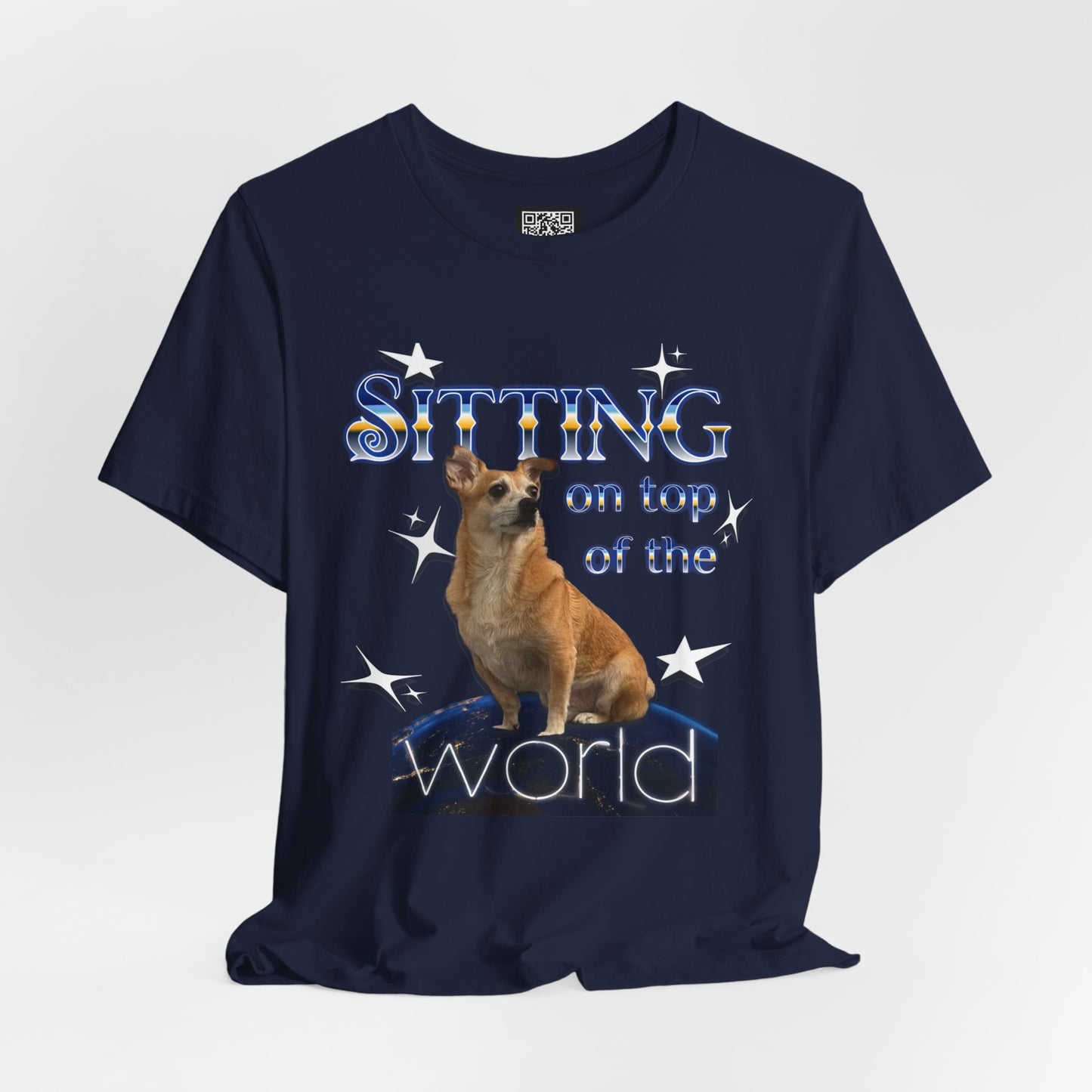 Personalized T‑Shirt for Pets— "Sitting on Top of the World" Chihuahua Graphic Tee