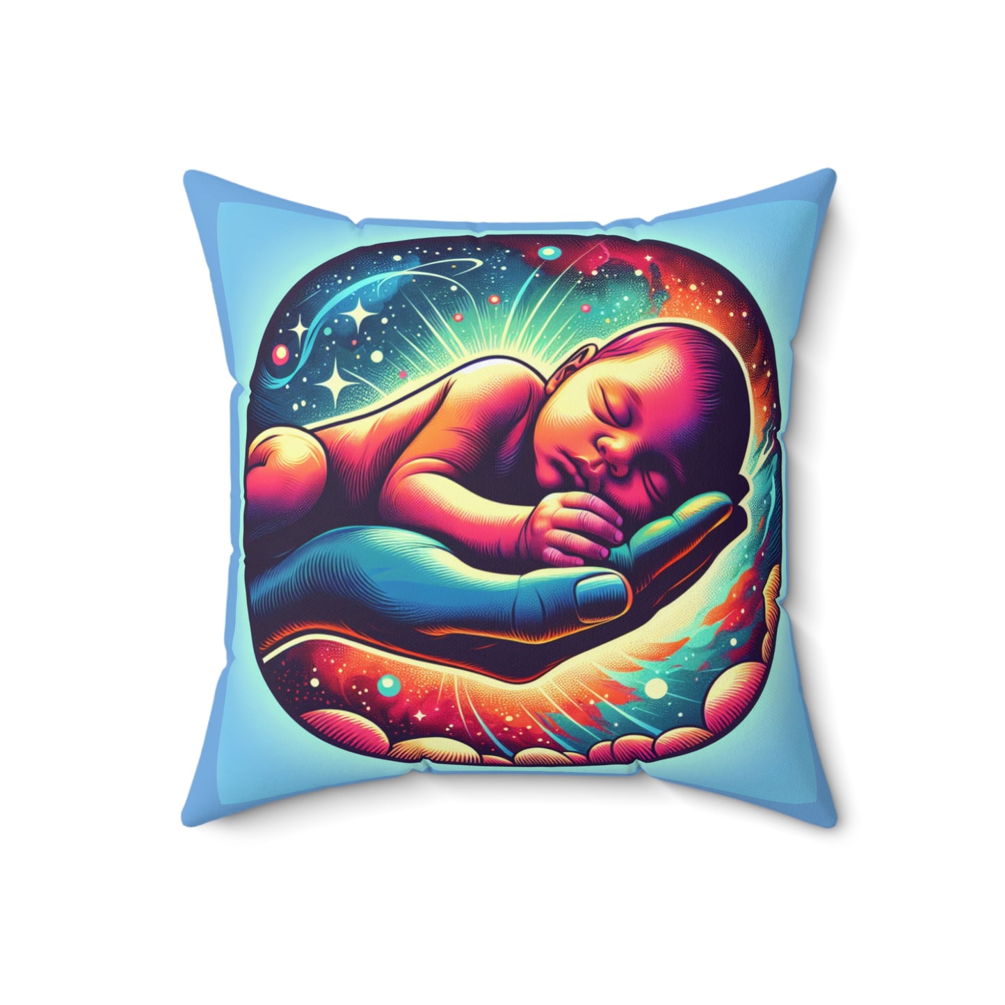 Beautiful Blue Baby Pillow, Cute Baby Shower Gifts, Throw Pillow for a Boy or Girls Room, Baby Decorative Pillow, Baby Shower Gift for Girl or Boy