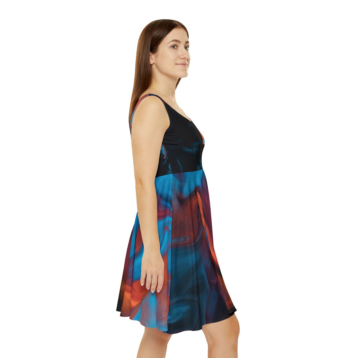 Vibrant Abstract Women's Skater Dress - Perfect for Summer Events & Parties, Cute Summer Dress for Women, One of a Kind Print