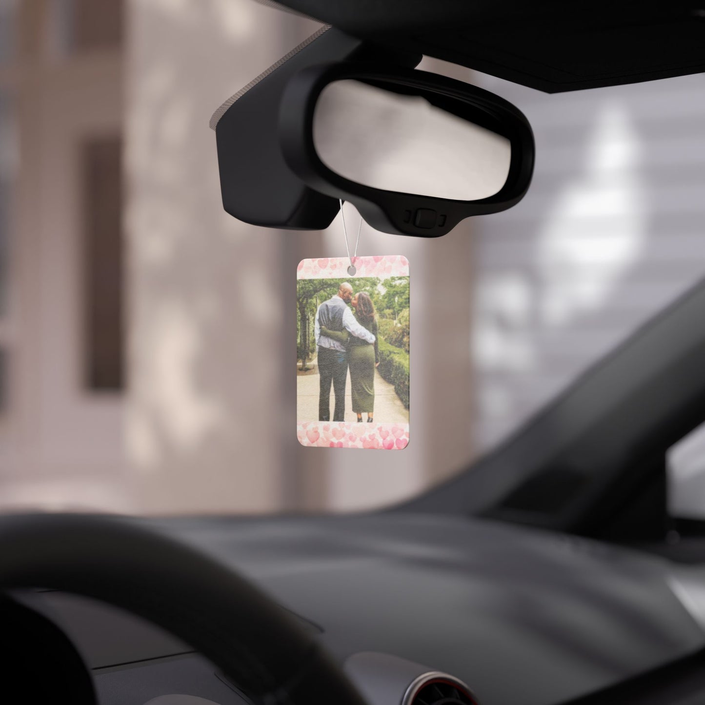 Personalized Car Air Freshener, Three Scents: Pine, New Car and Black Ice, Choose Photo and Background Colors