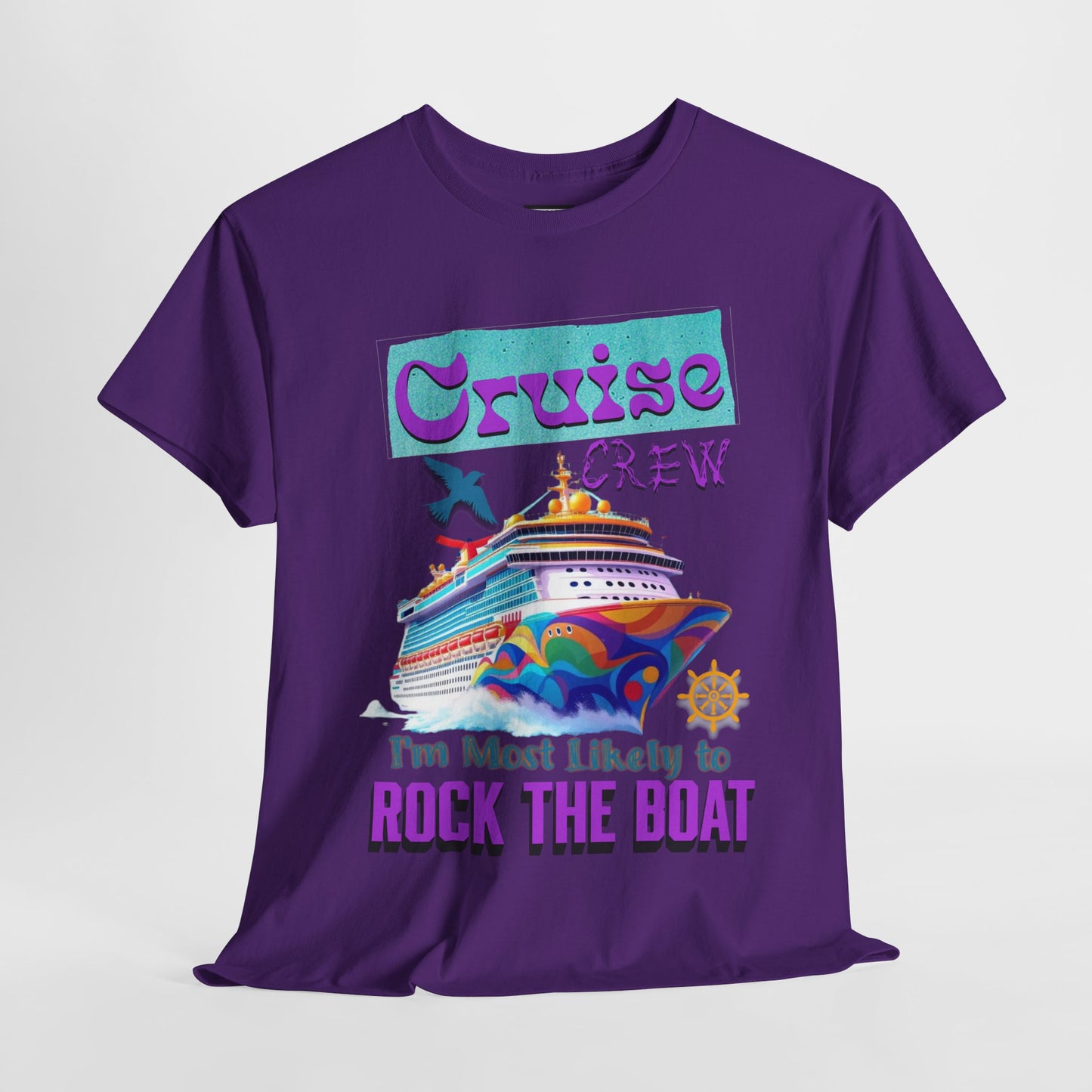 Cruise Crew Unisex Heavy Cotton Tee - Perfect for Cruise Lovers, Cruise Vacation, Summer Adventures, Nautical Theme, Gift Idea