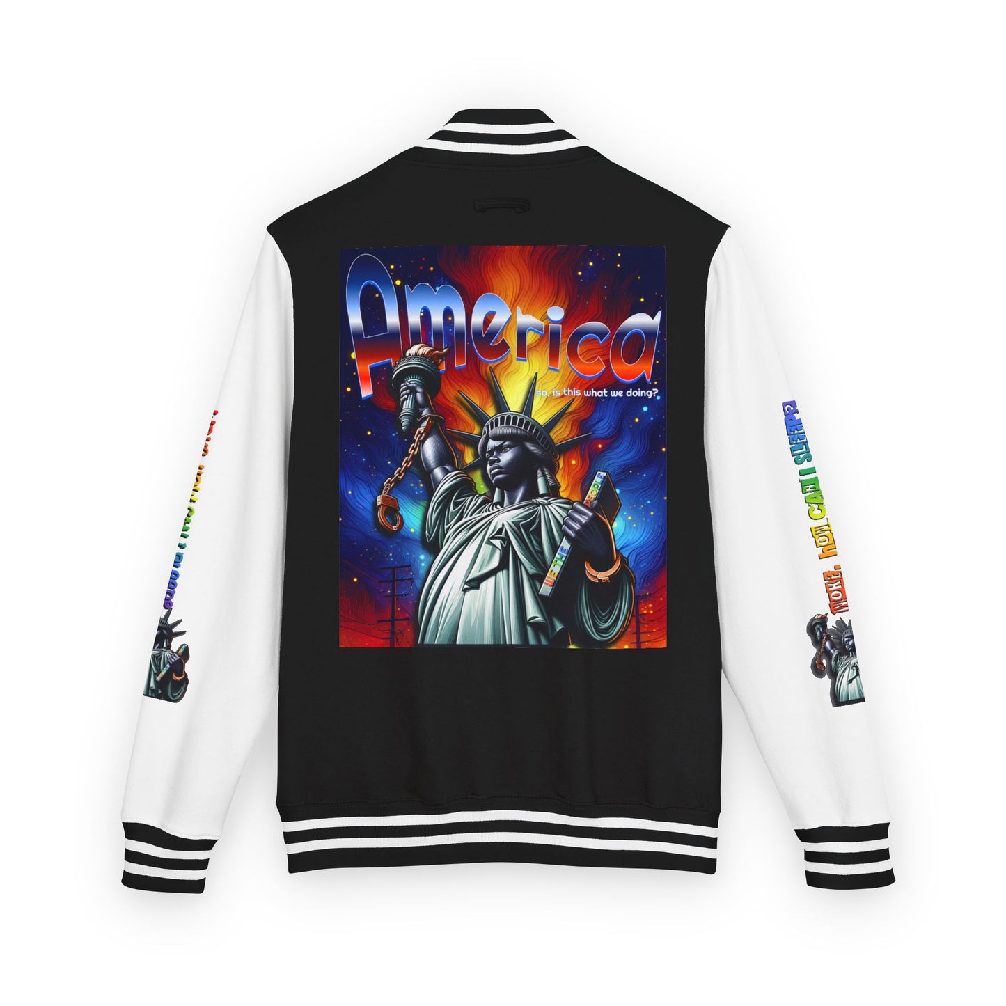 Letterman Jacket — 'America' Statue of Liberty Retro Graphic