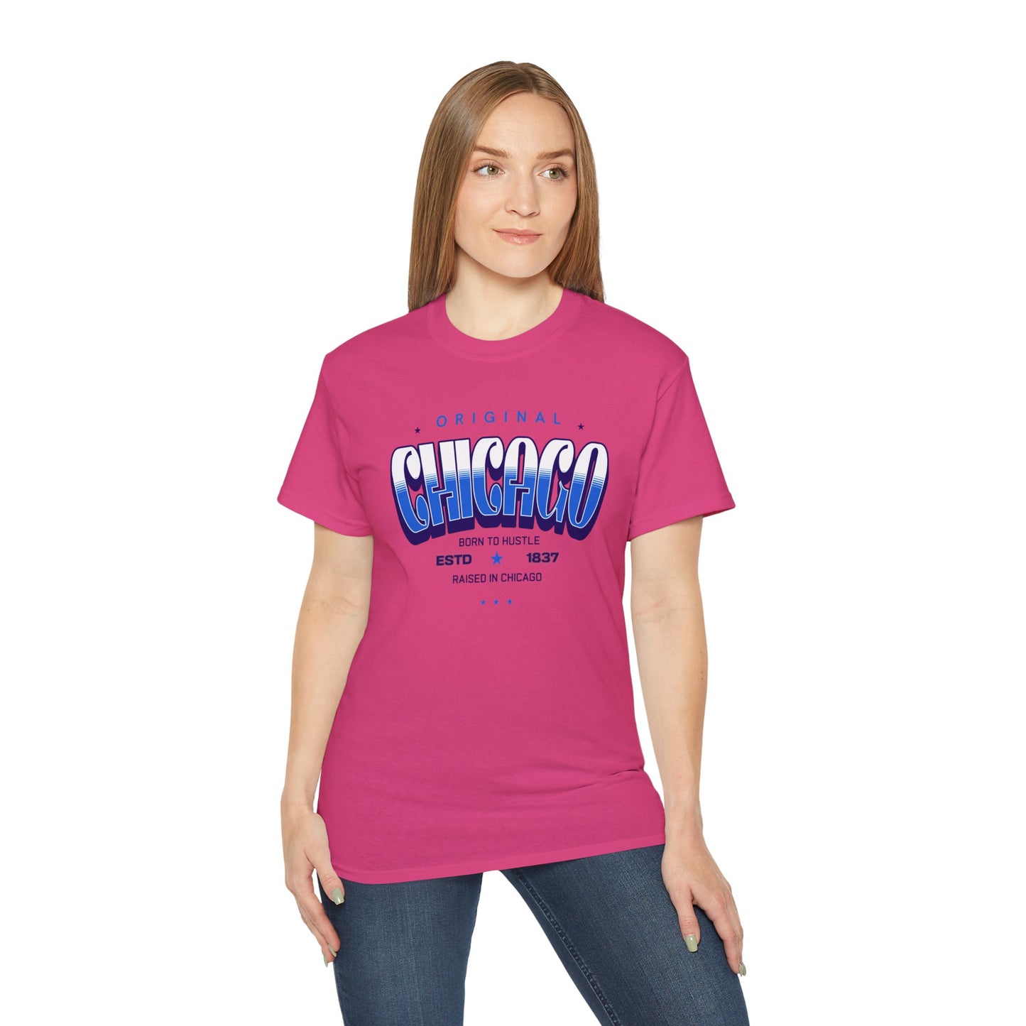 Chicago Hustle Graphic Tee, Streetwear T-Shirt, Gift for Travelers, Chicago Souvenir, Unisex Chicago T-Shirts Casual Wear. Chi-Town Tees