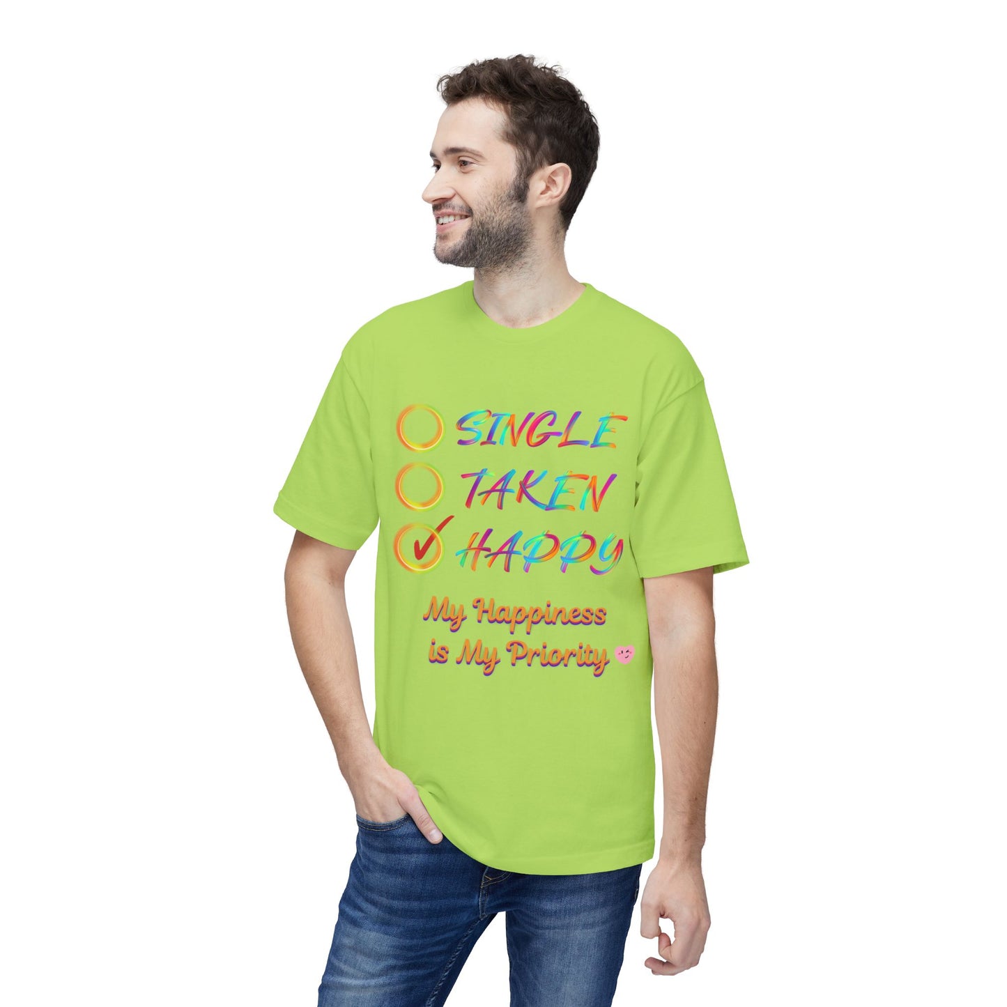 My Happiness is My Priority, Unisex Midweight T-shirt, Valentine to Myself T-Shirt, Valentine T-Shirt, Self-Love T-Shirts, Taken, Single Happy