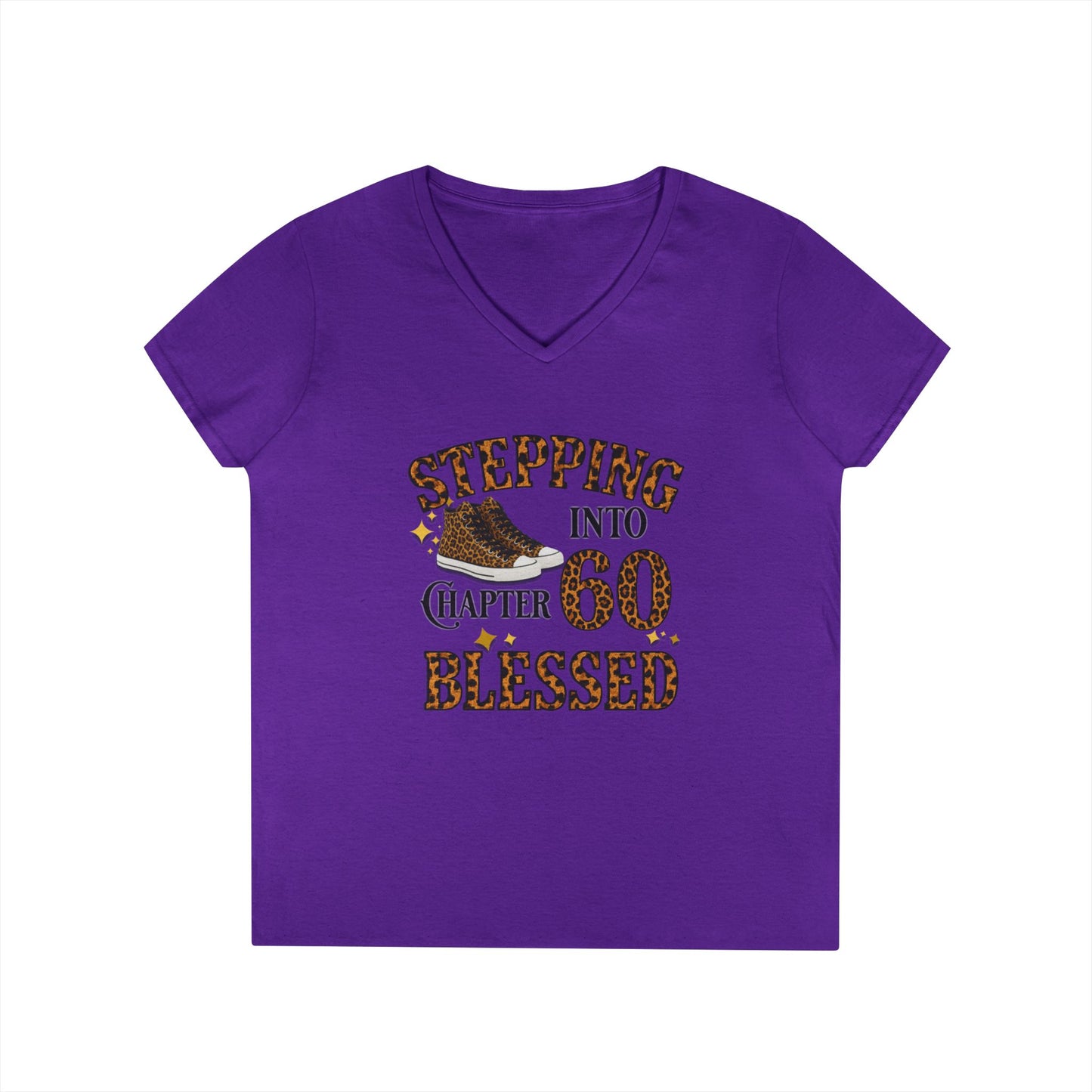 Stepping Into Chapter 60 Blessed V-Neck Tee