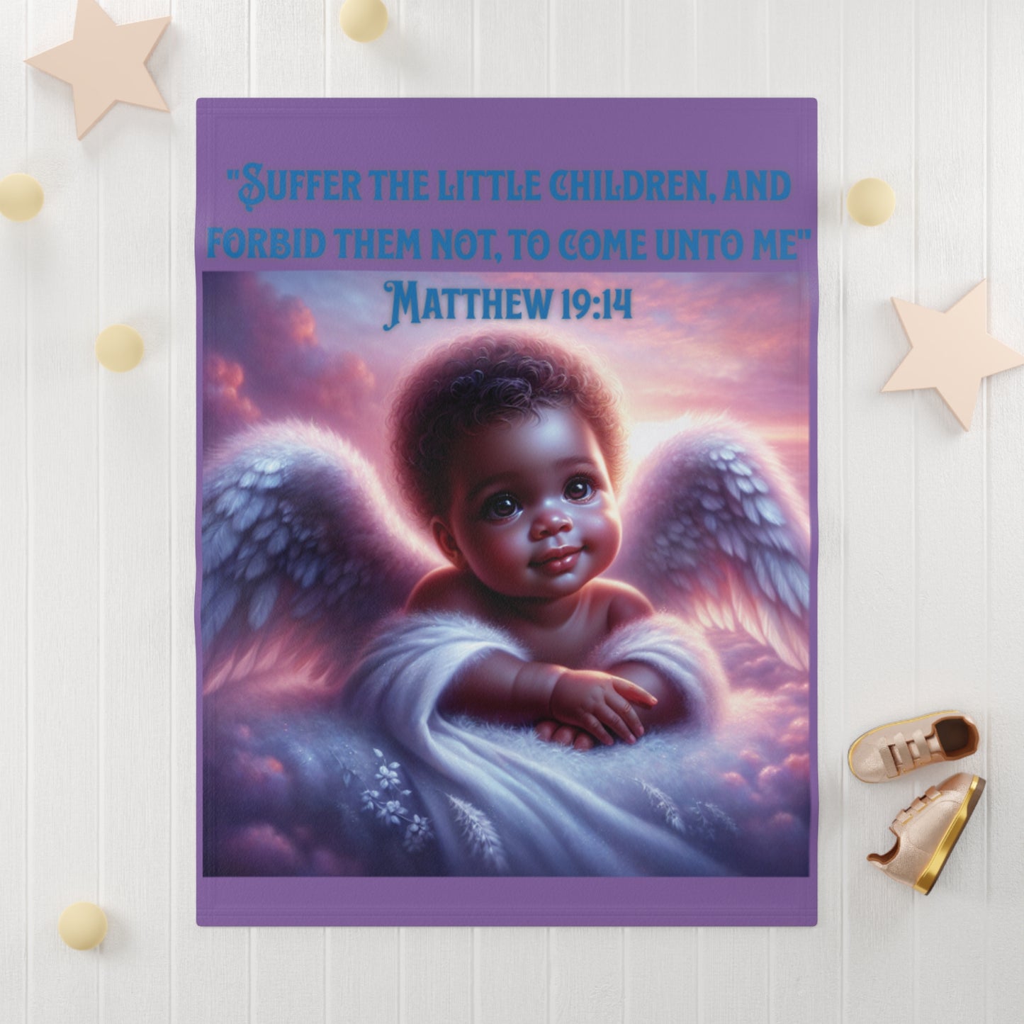 Angel Wings Soft Fleece Baby Blanket - Perfect for Newborns and Gift Giving, Baby Shower Gift for Baby, Purple Angel Blanket,