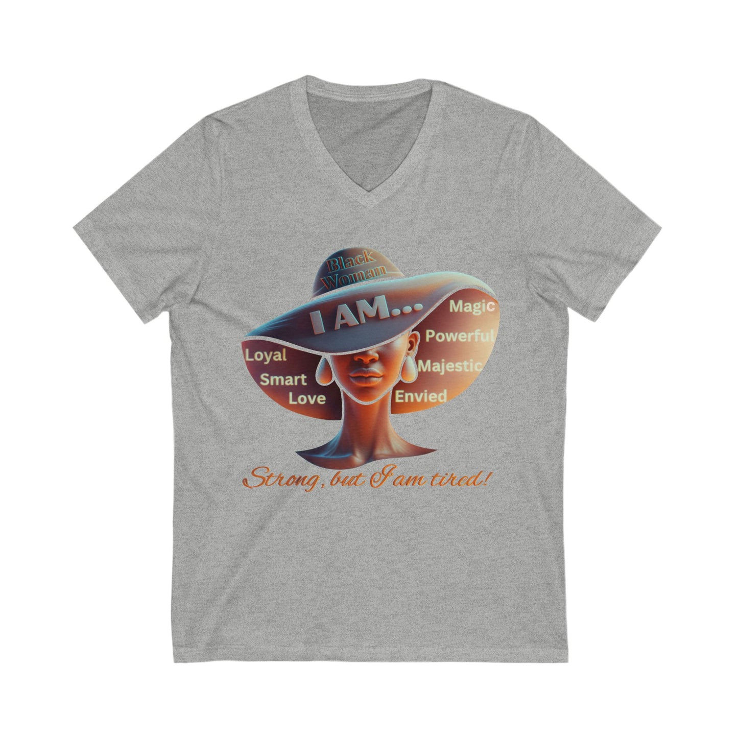 Women Jersey Short Sleeve V-Neck Tee, 92% Women T-Shirt, Gift for Black Women, Black Women Activism Tees, Black Women Empowerment, Melanin Tees