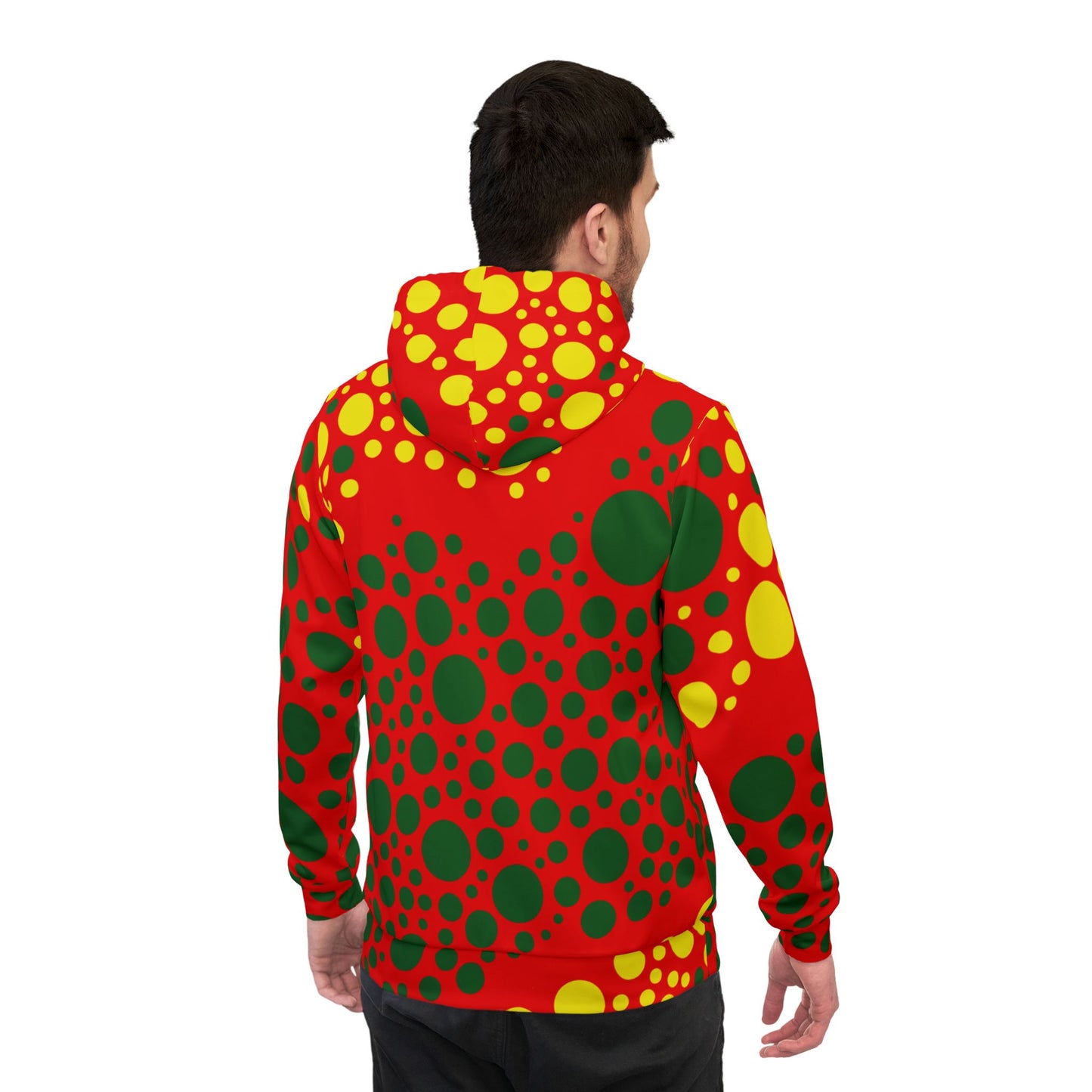 Vibrant Dot Pattern Athletic Hoodie - Perfect for Fitness & Festive Celebrations, One-of-A-Kind Print, Cute Workout Gear, Activewear for Her