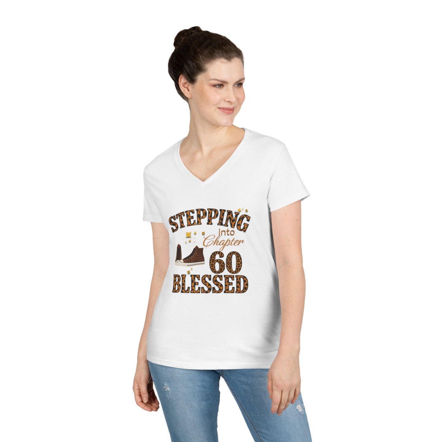 Stepping into Chapter 60 Blessed V-Neck Tee