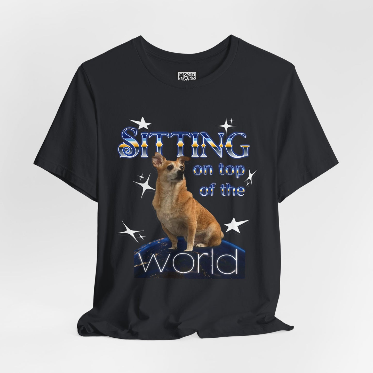 Personalized T‑Shirt for Pets— "Sitting on Top of the World" Chihuahua Graphic Tee