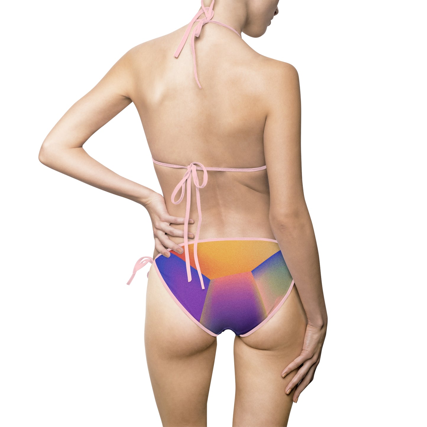 Geometric Women's Bikini Swimsuit - Summer Beachwear, Cute One-of-a-Kind Print Bikini, Matching Men Swim Trunk Available
