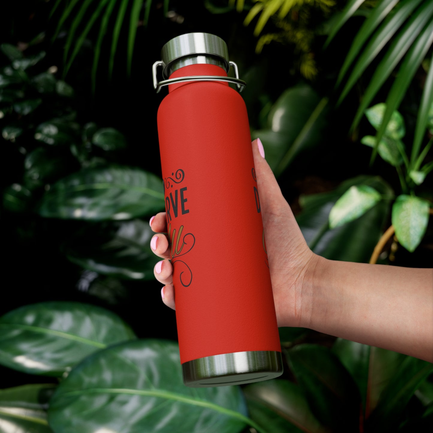 "I Deserve It All" Copper Vacuum Insulated Bottle, 22oz, Inspirational Lyrics from Kendrick Lamar Man in the Garden, Kendrick Lamar Fan Merchandise