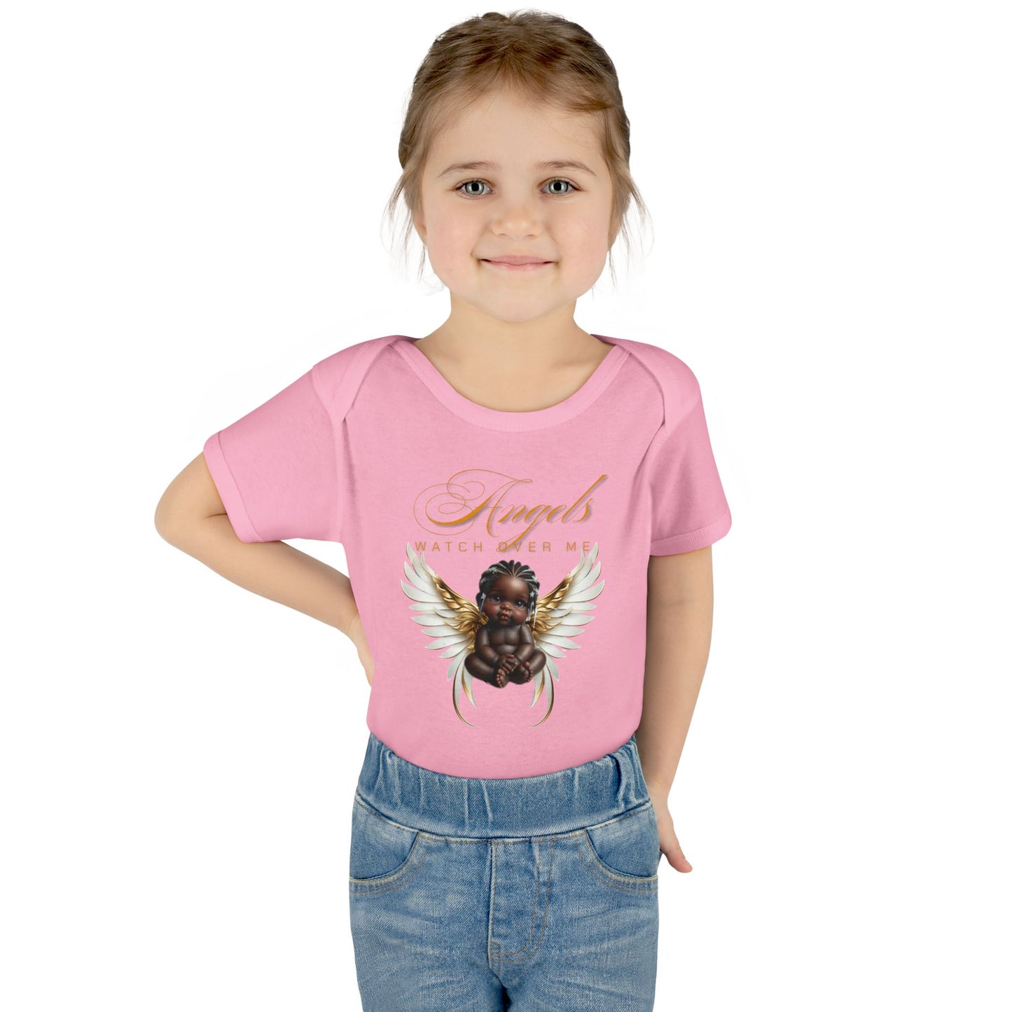 Angel Watch Over Me Infant Bodysuit – Adorable Baby Outfit for Newborns, Divine Guidance Baby Onesies, Religious Baby Onesies