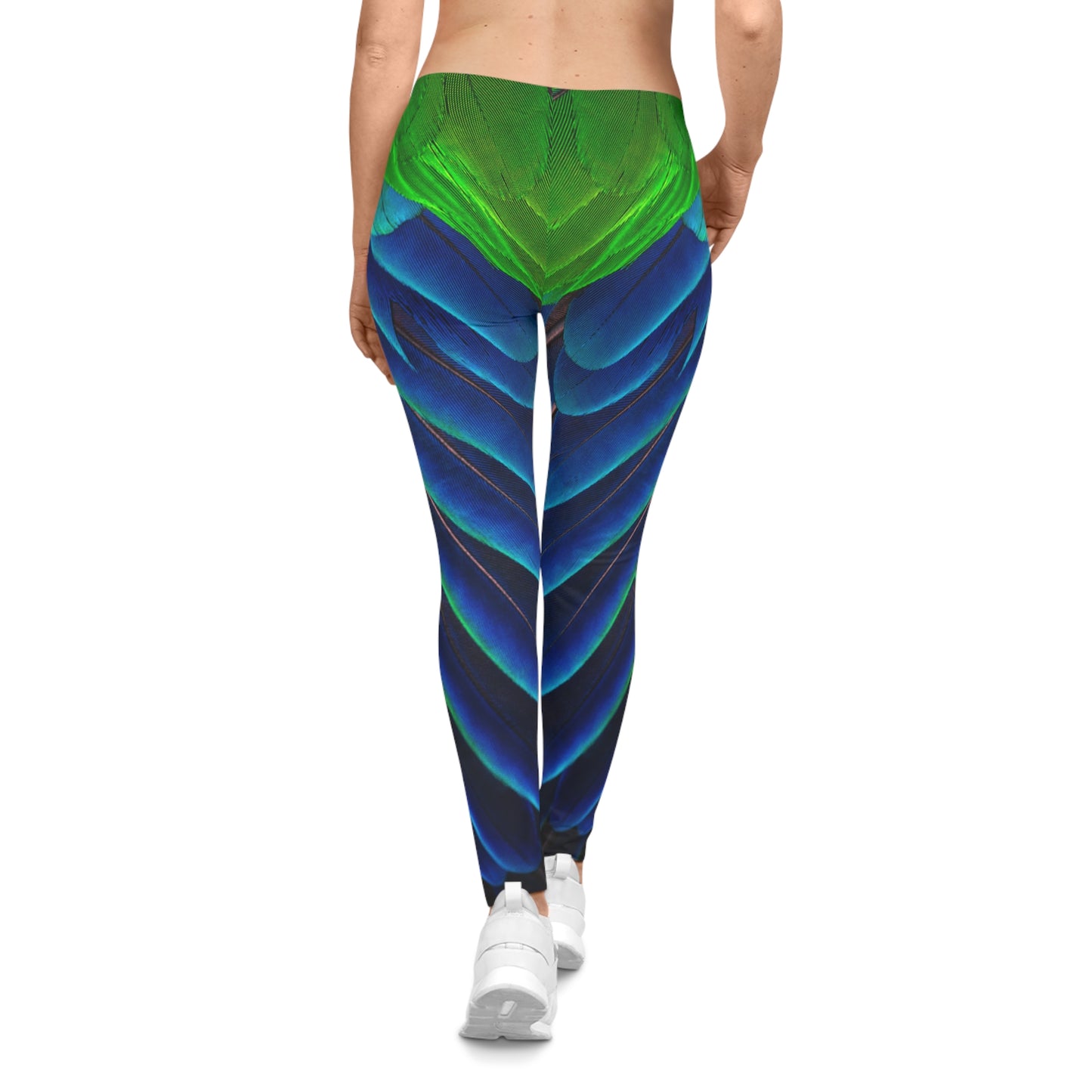Vibrant Peacock-Inspired Women's Casual Leggings - Stylish Comfort for Everyday Wear, Matching Sports Bra Sold Separately
