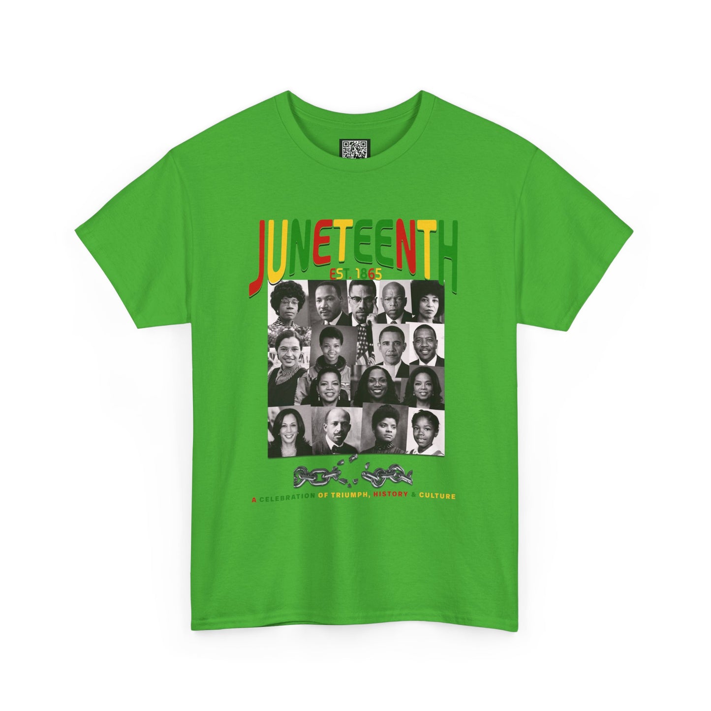 Juneteenth Celebration T-Shirt – "Let Freedom Ring" Colorful Chain Design (Est. 1865)