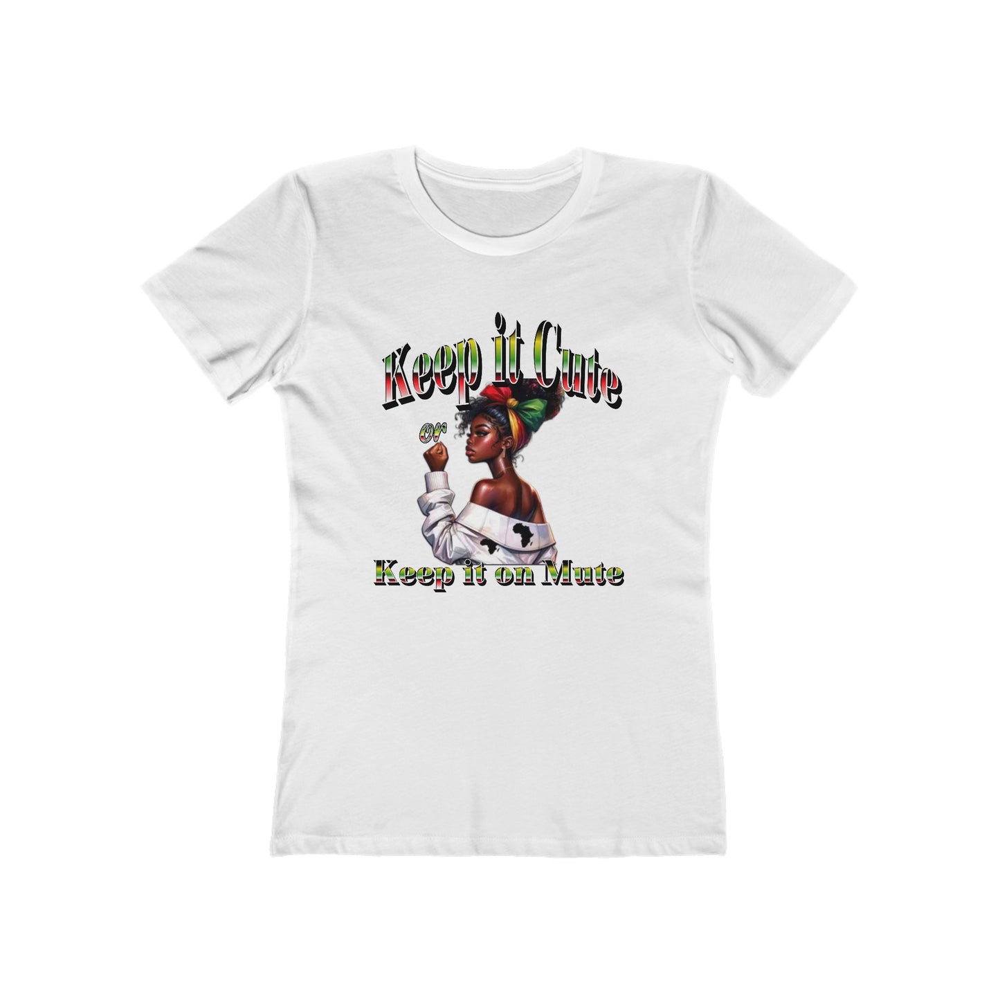 Keep It Cute Women's Boyfriend Tee - Stylish Graphic T-Shirt for Everyday Wear, Keep it Cute or Keep it On Mute T-Shirt,