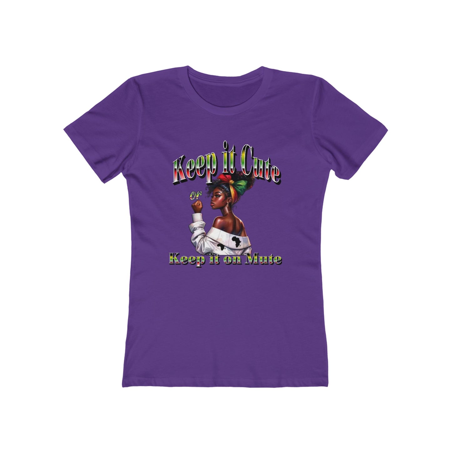 Keep It Cute Women's Boyfriend Tee - Stylish Graphic T-Shirt for Everyday Wear, Keep it Cute or Keep it On Mute T-Shirt,