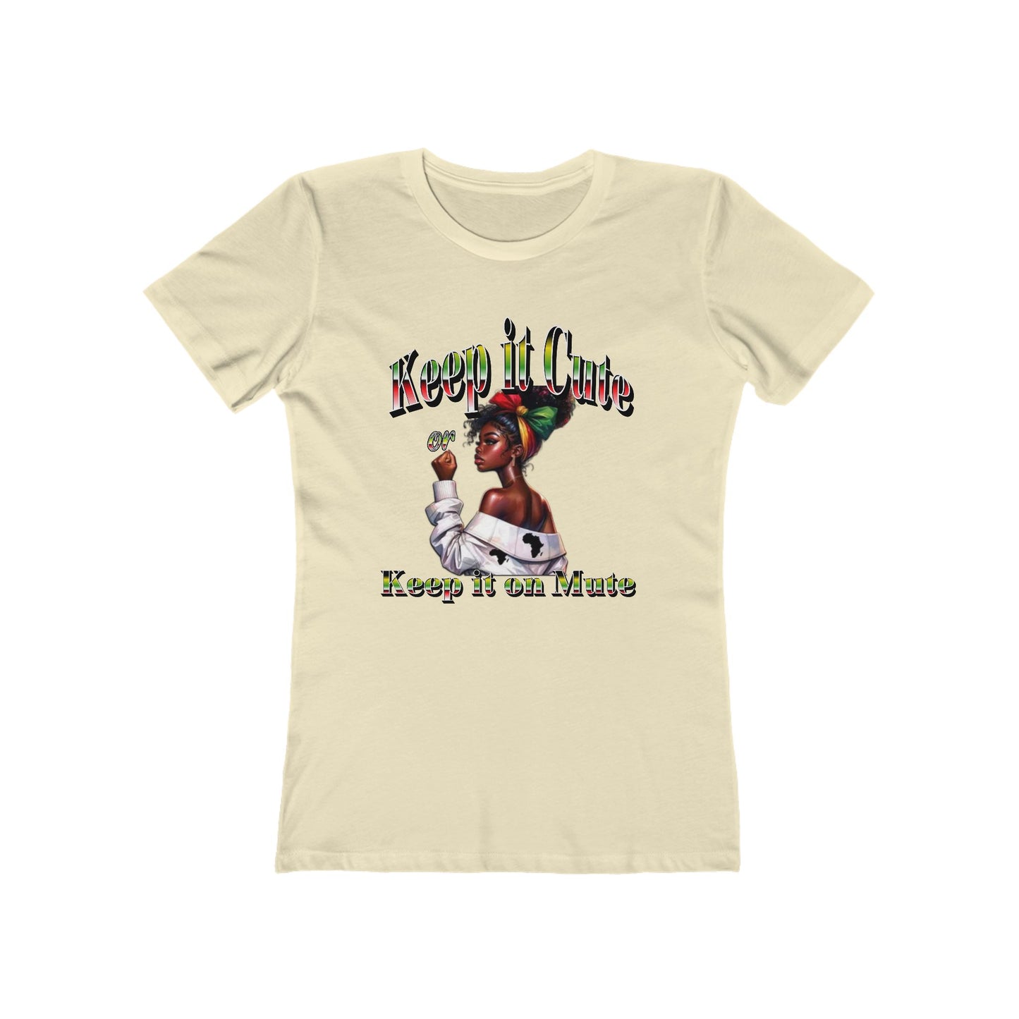 Keep It Cute Women's Boyfriend Tee - Stylish Graphic T-Shirt for Everyday Wear, Keep it Cute or Keep it On Mute T-Shirt,