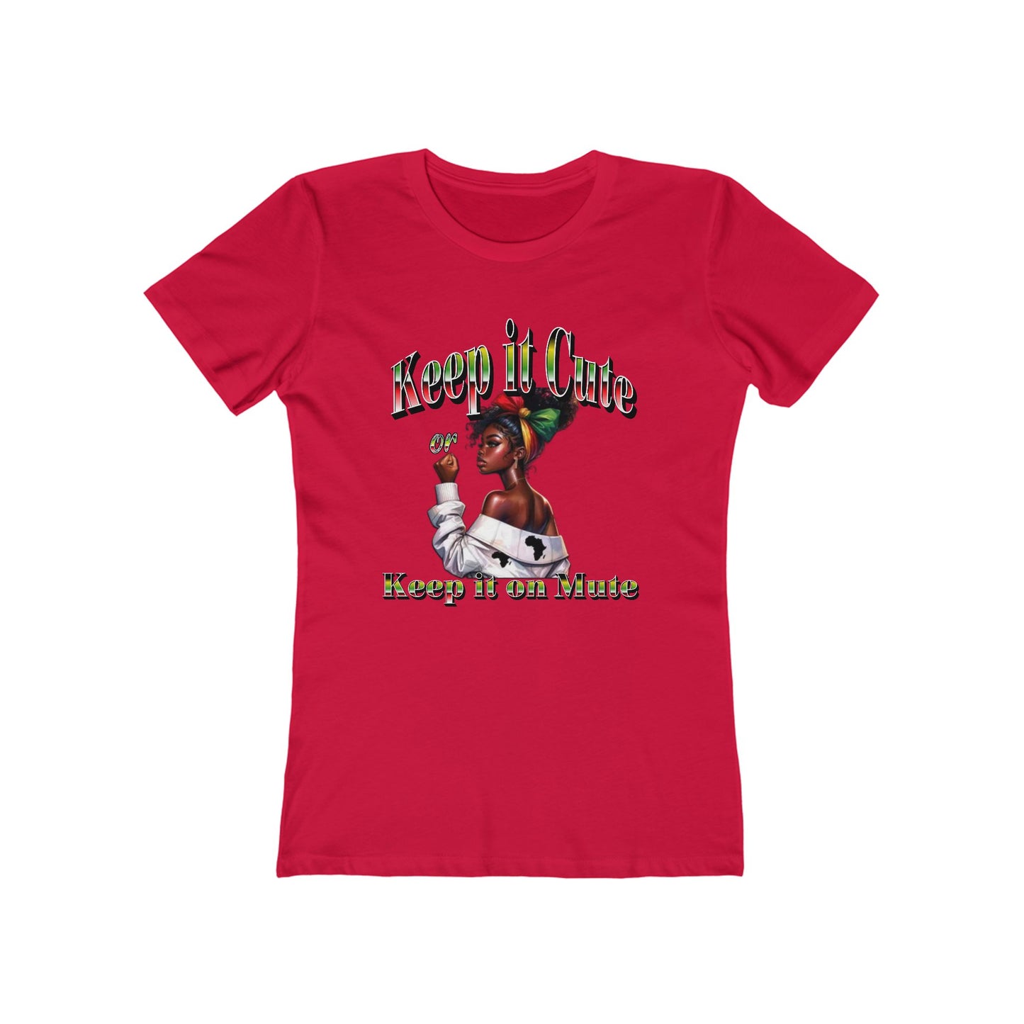 Keep It Cute Women's Boyfriend Tee - Stylish Graphic T-Shirt for Everyday Wear, Keep it Cute or Keep it On Mute T-Shirt,