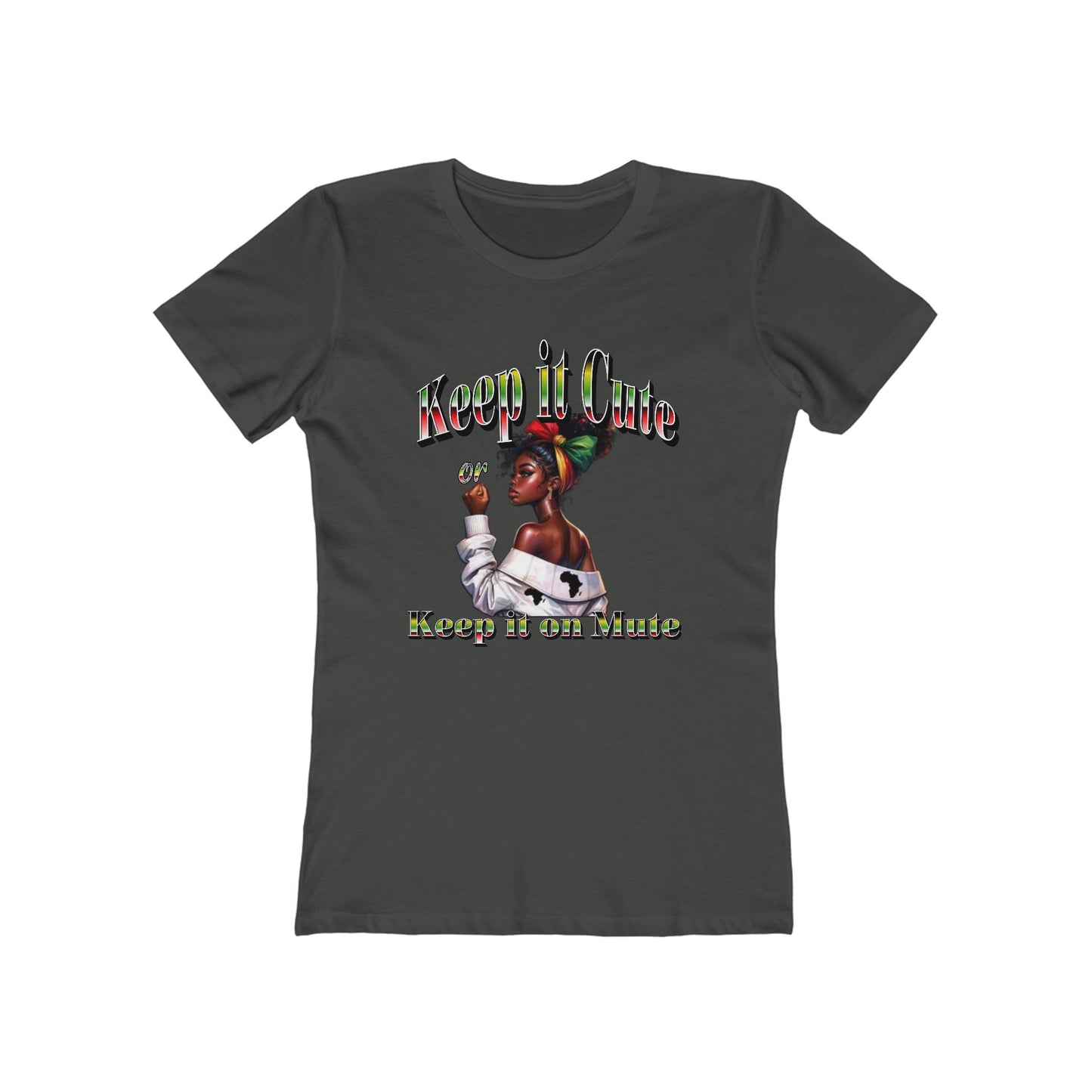 Keep It Cute Women's Boyfriend Tee - Stylish Graphic T-Shirt for Everyday Wear, Keep it Cute or Keep it On Mute T-Shirt,