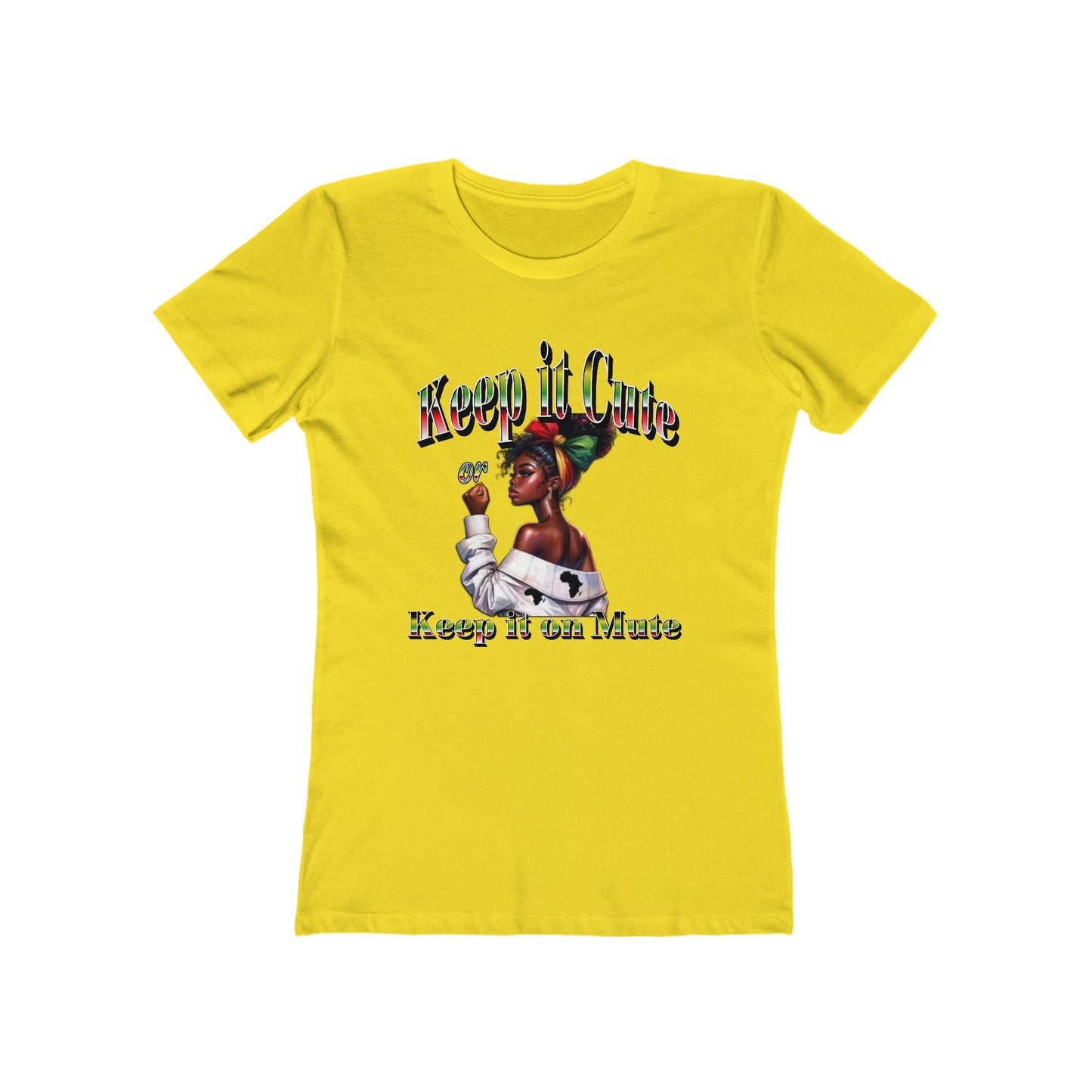 Keep It Cute Women's Boyfriend Tee - Stylish Graphic T-Shirt for Everyday Wear, Keep it Cute or Keep it On Mute T-Shirt,