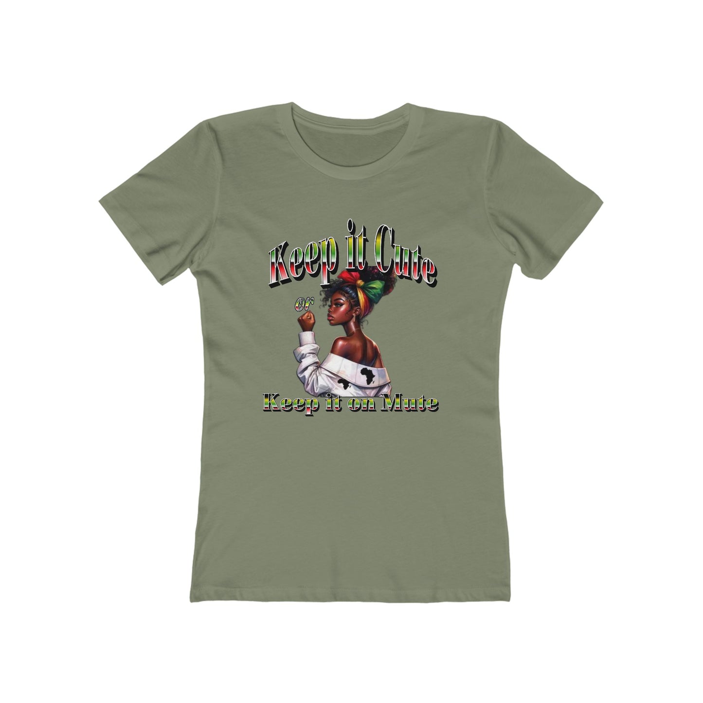 Keep It Cute Women's Boyfriend Tee - Stylish Graphic T-Shirt for Everyday Wear, Keep it Cute or Keep it On Mute T-Shirt,