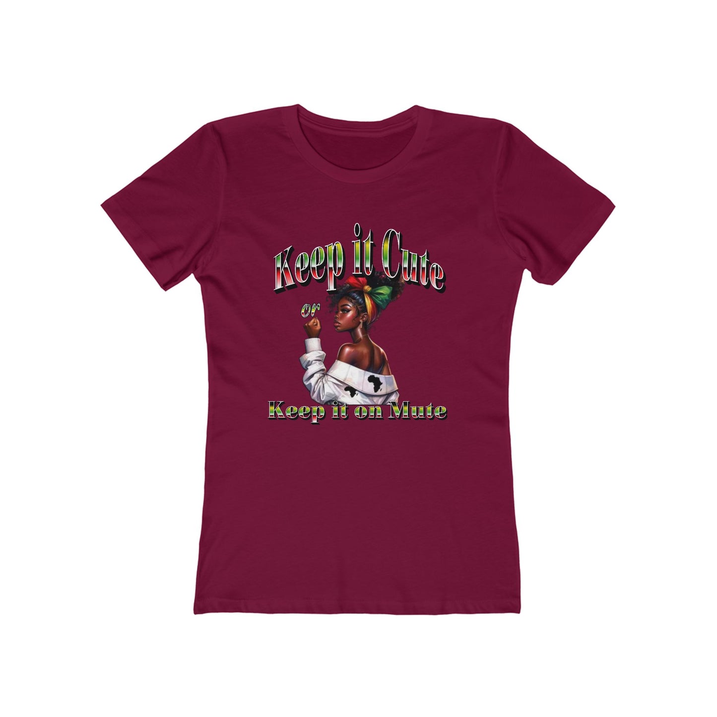 Keep It Cute Women's Boyfriend Tee - Stylish Graphic T-Shirt for Everyday Wear, Keep it Cute or Keep it On Mute T-Shirt,