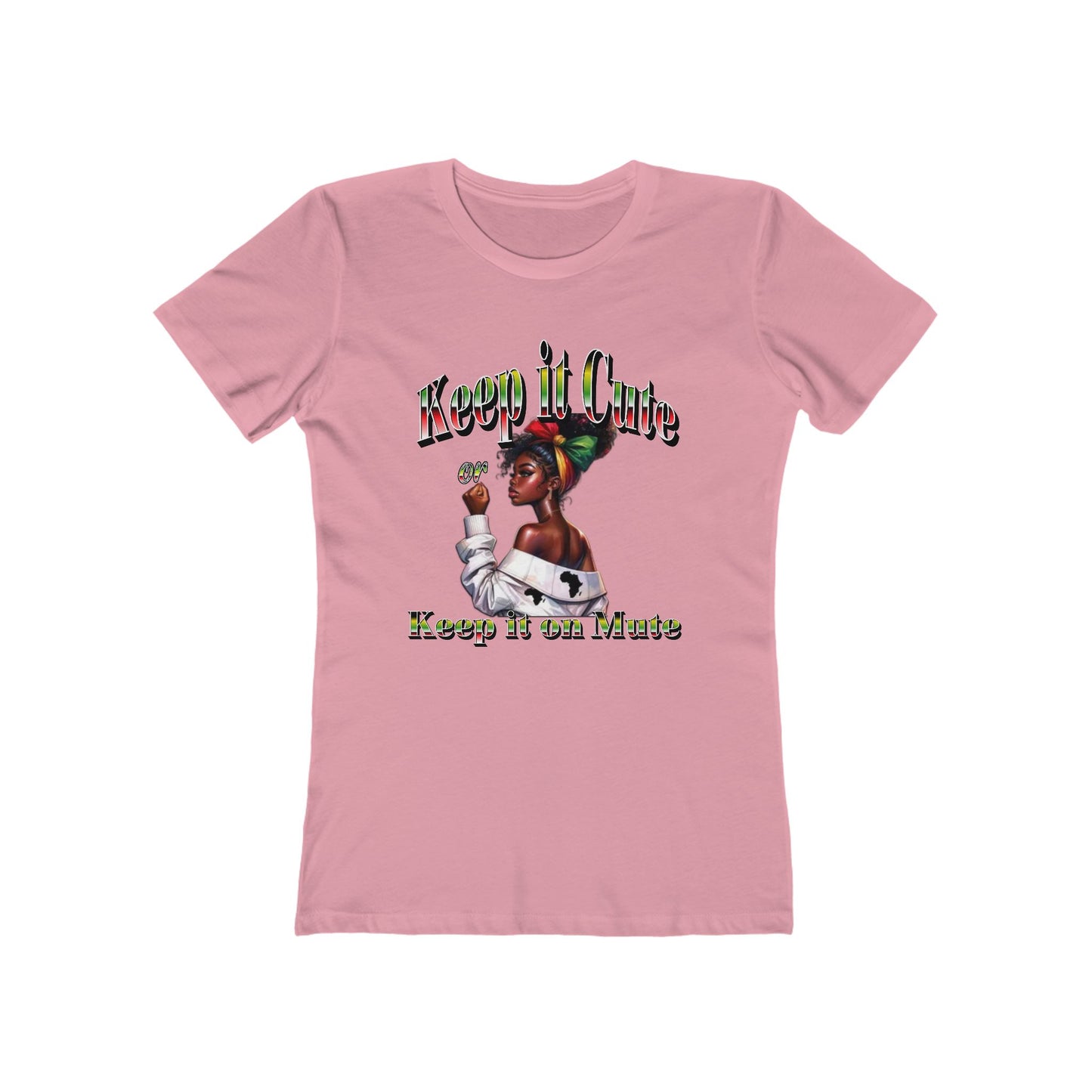 Keep It Cute Women's Boyfriend Tee - Stylish Graphic T-Shirt for Everyday Wear, Keep it Cute or Keep it On Mute T-Shirt,