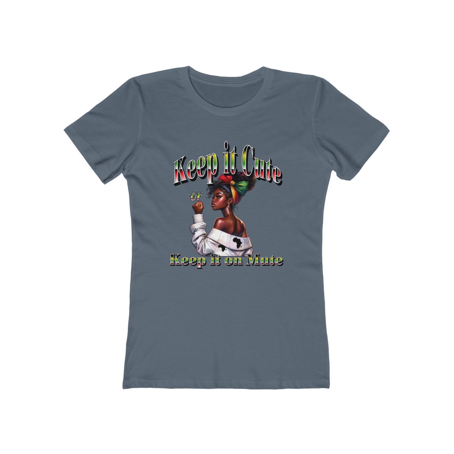 Keep It Cute Women's Boyfriend Tee - Stylish Graphic T-Shirt for Everyday Wear, Keep it Cute or Keep it On Mute T-Shirt,
