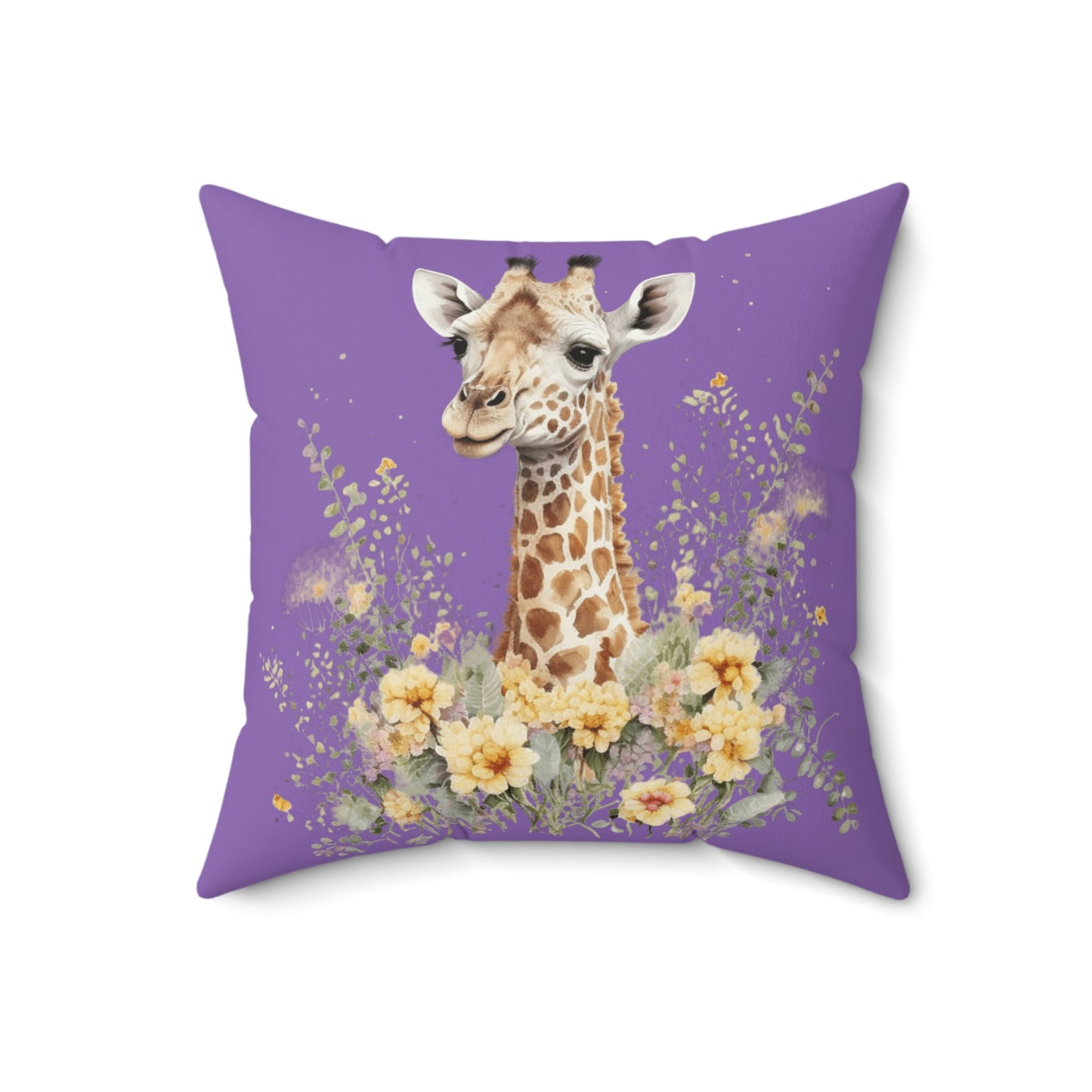 Baby Giraffe Square Pillow, Purple Giraffe Accent Pillow, Baby Giraffe Throw Pillows, Cute Baby Giraffe Pillow, Baby Shower Gift for Boy or Girl
