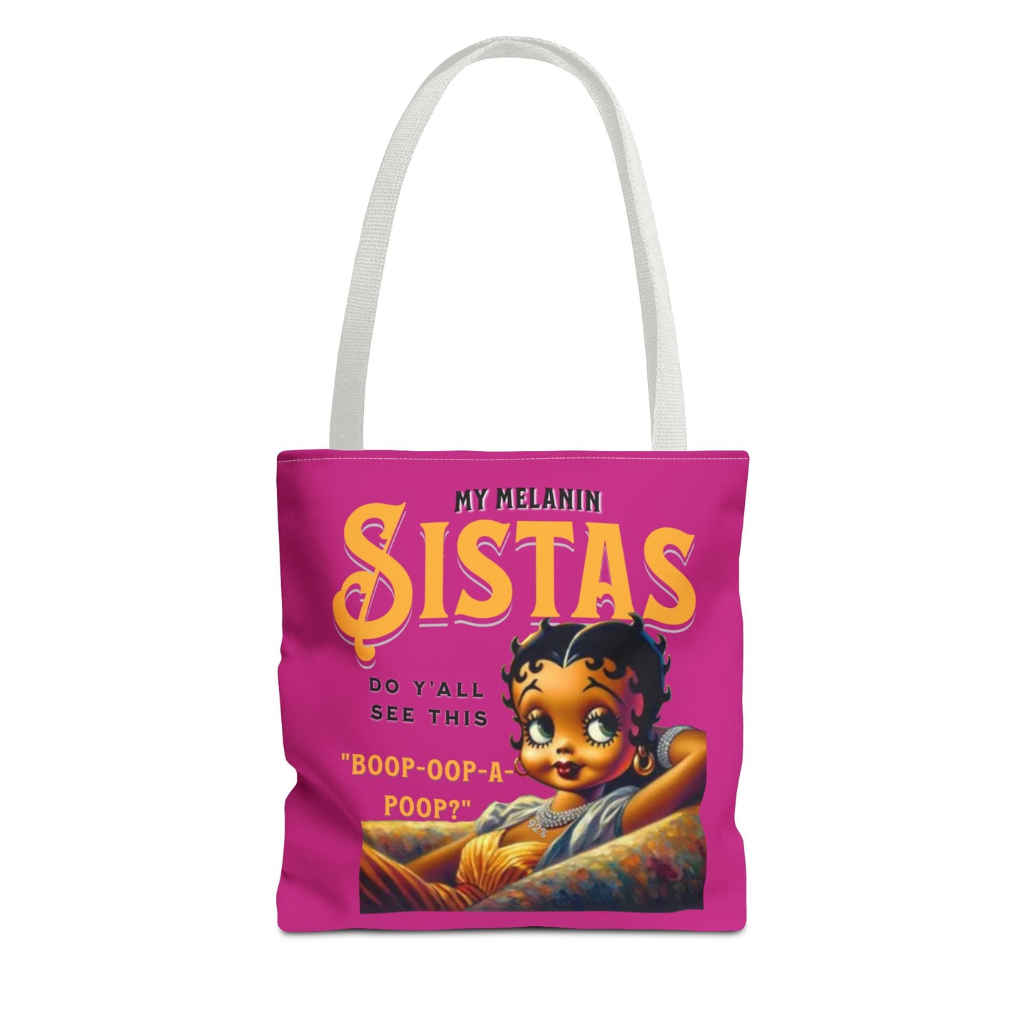 Black Betty Boop Tote Bag, 92 Percent Women Tote Bag, Cute Betty Boop Gift, Pink Betty Boop Tote Bag, Humorous Betty Boop Bag