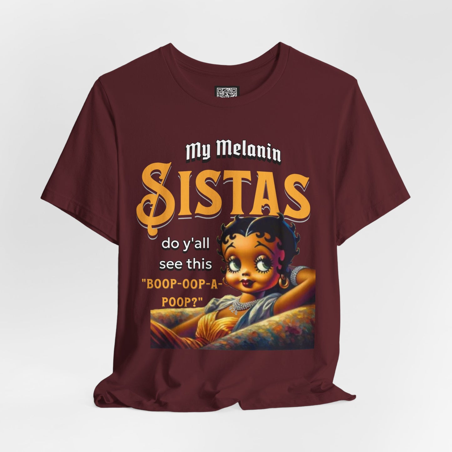 Melanin Betty Boop T-Shirt – "My Melanin Sistas" Black Girl Magic Tee, Funny Black Culture Shirt, XS–4XL