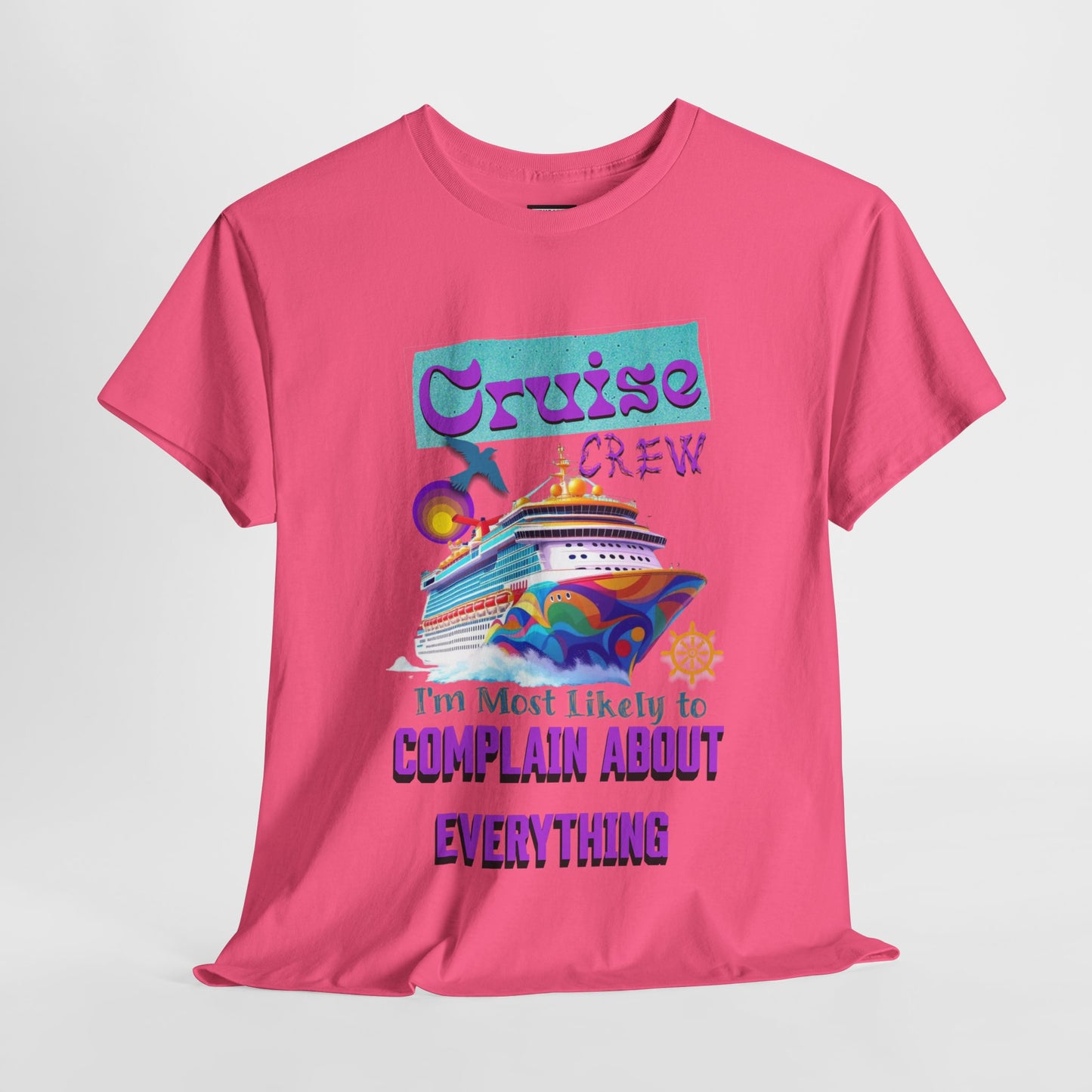 Cruise Crew Unisex Heavy Cotton Tee - Fun Travel T-Shirt for Vacations, Family Cruises, Summer Adventures, Gift for Cruise Travelers,