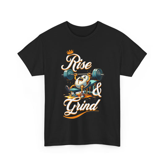 Egg-cellent Grind T-Shirts, Rise & Grind Gym Motivational Unisex Tee, Humorous T-Shirt for Fitness Enthusiasts, Motivational Cute Fitness T-Shirt