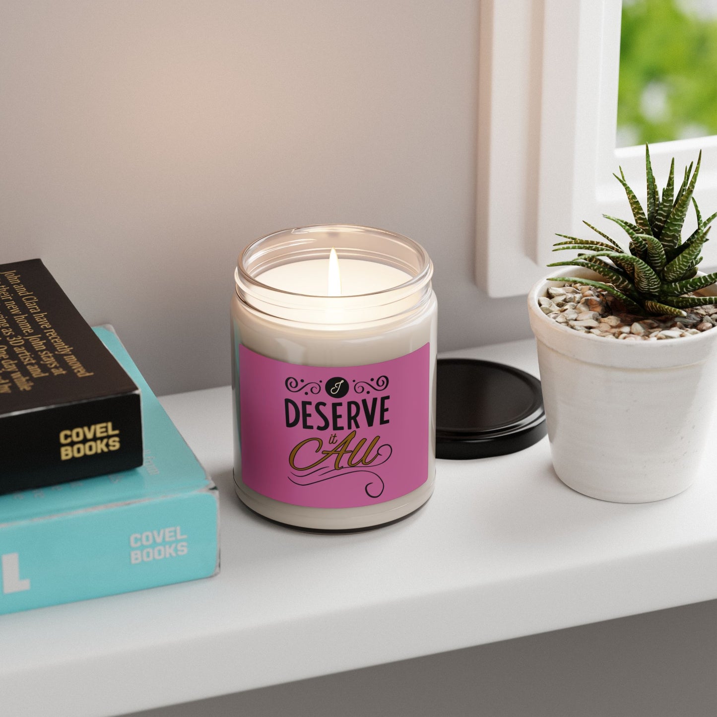 "I Deserve It All" Scented Soy Candle, 9oz, 50-60 Hours of Burning Time, 100% Natural Soy Blend,
