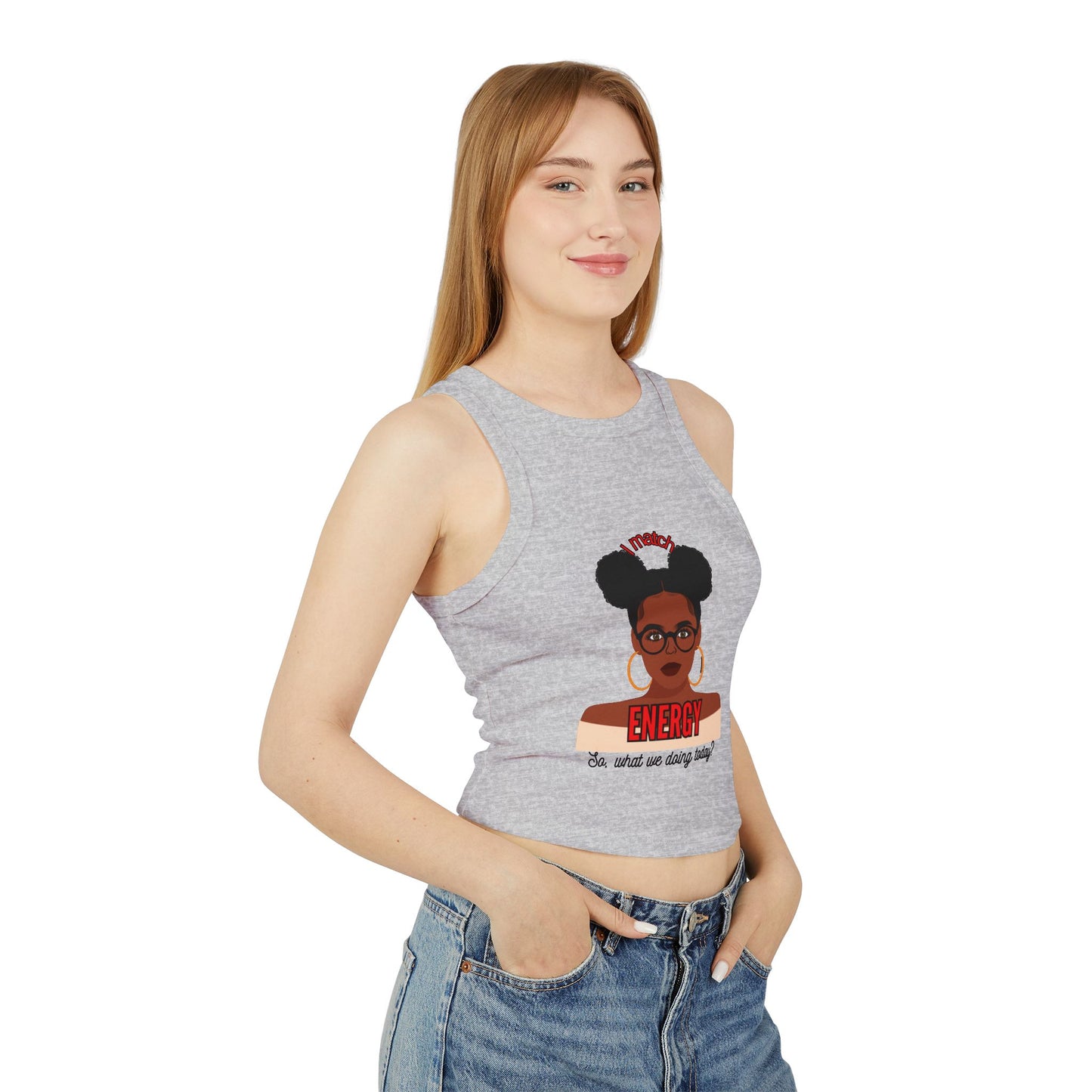 I Match Energy Women's Micro Rib Racer Tank Top,